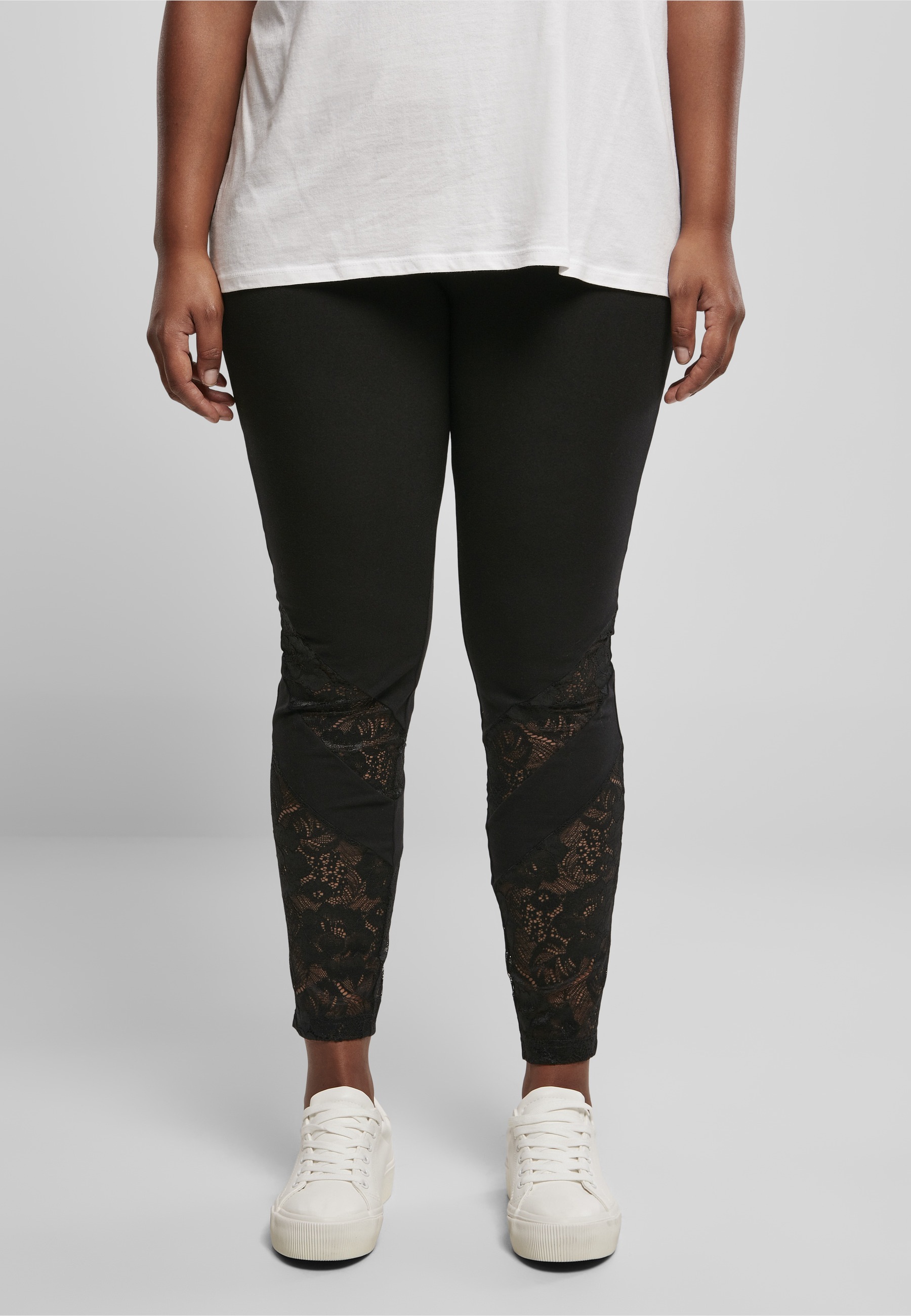 URBAN CLASSICS Leggings »Urban Classics Damen Ladies Highwaist Lace Inset Leggings«