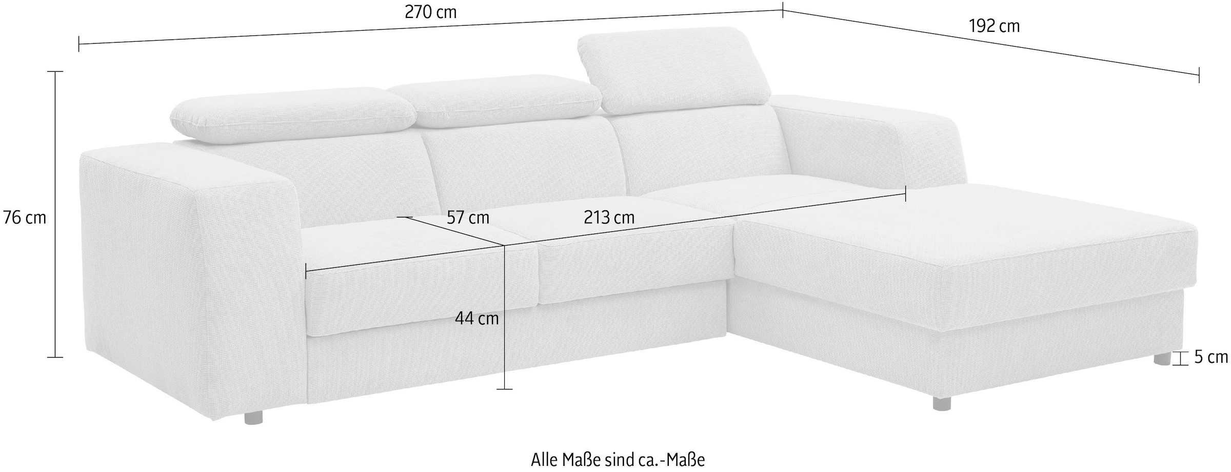 WERK2 Ecksofa »Cherry inkl. Kopfteilverstellung, Bett & Bettkasten, bequem, zeitlos« Cord, L-Form, XXL, Schlaffunktion, Bettkasten