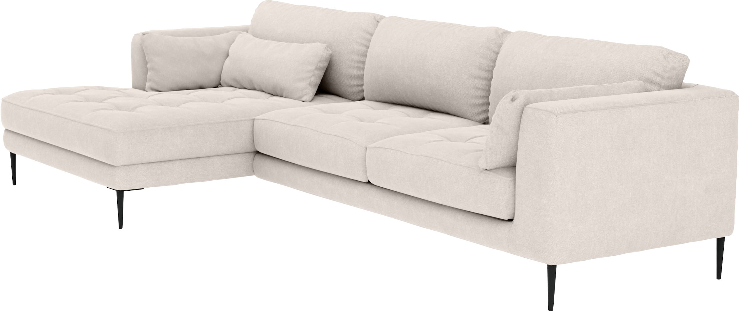 TRENDMANUFAKTUR Ecksofa »Luzi, wahlweise mit Schlaffunktion & Bettkasten. OTTOs Choice, L-Form«, Designsofa mit tollem Sitzkomfort, Metallfüße schwarz, Breite 280 cm