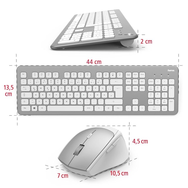 Hama Tastatur- und Maus-Set »Funktastatur-/Maus-Set 