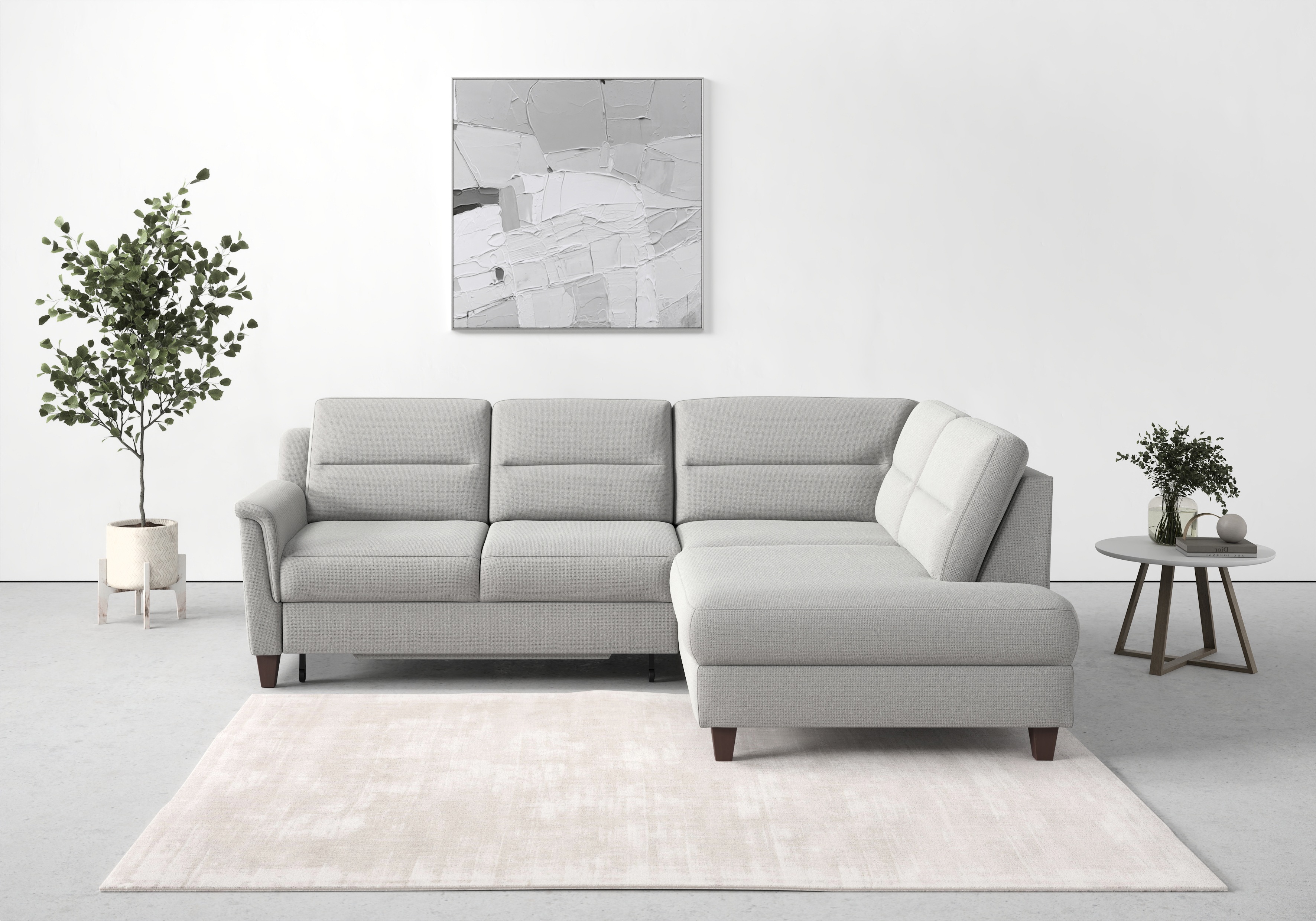 Thumbnail - sit&more Ecksofa "Farö L-Form" inklusive Federkern, wahlweise mit Bettfunktion und Bettkasten