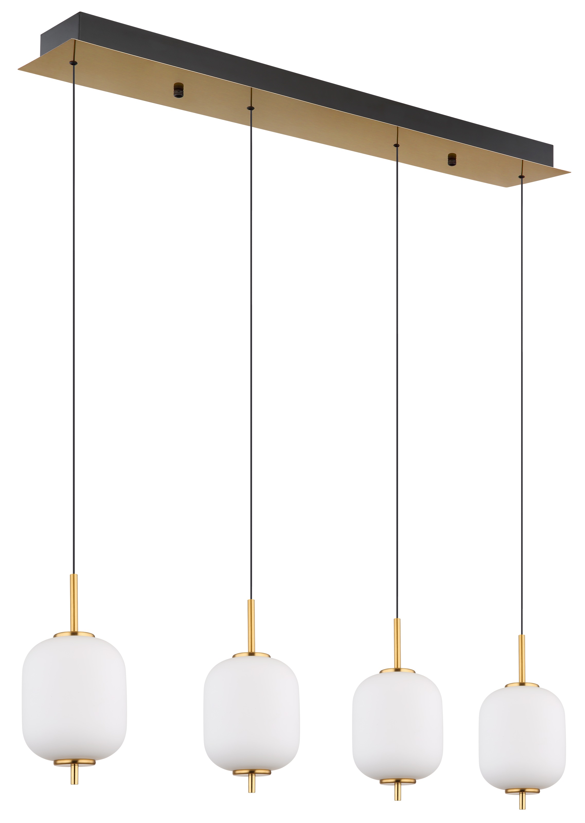 GLOBO LIGHTING LED Pendelleuchte »EWALD«, Leuchtmittel LED-Modul | LED fest integriert, Hängelampe/Hängeleuchte/Glas opal/höhenverstellbar/messingfarben