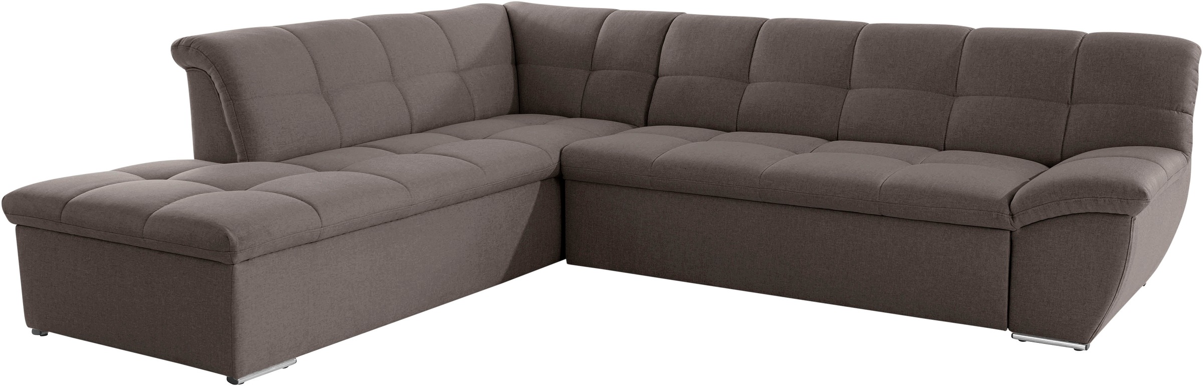 DOMO collection Ecksofa »Lagoa, moderne Sitzheftung, bequem und komfortabel, L-Form«, wahlweise mit Bettfunktion, frei im Raum stellbar, große Farbvielfalt