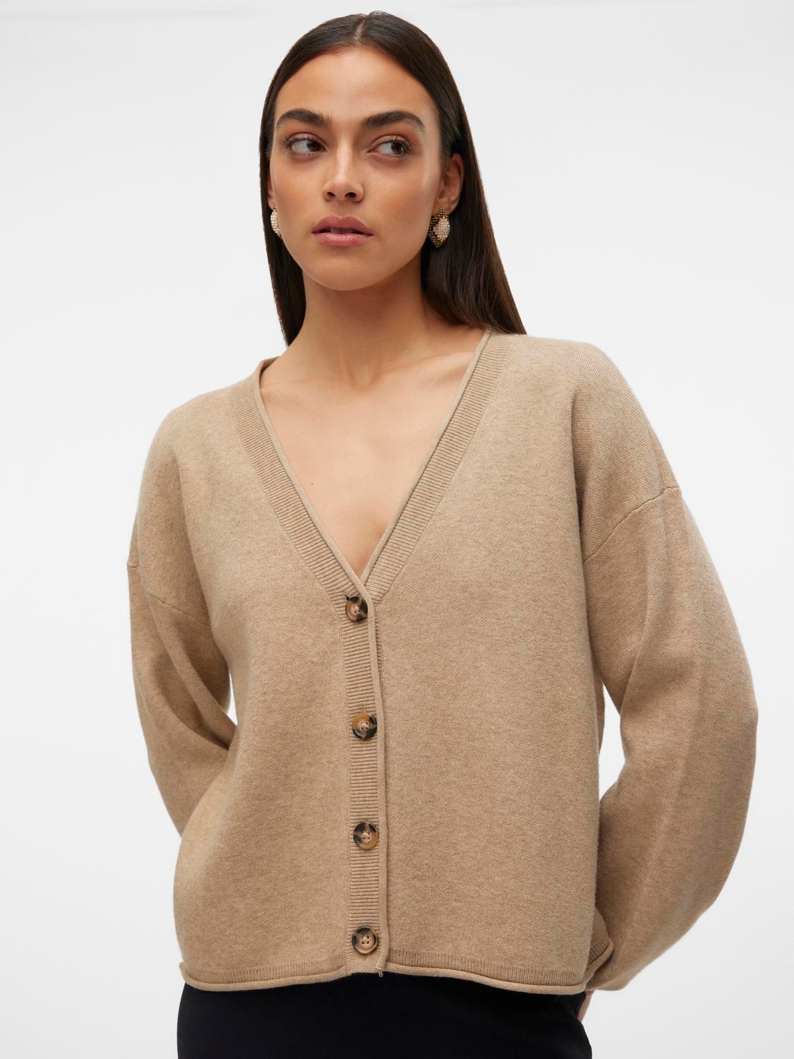 Vero Moda Strickjacke "VMGOLD ROLL LS V-NECK CARDIGAN" günstig online kaufen