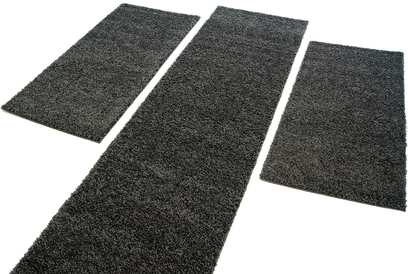 Bettumrandung CARPET CITY, H:30mm, grau, Obermaterial: 100% Polypropylen, Schlafzimmer, Bettumrandungen, "Shaggi uni 500", Shaggy Bettvorleger,