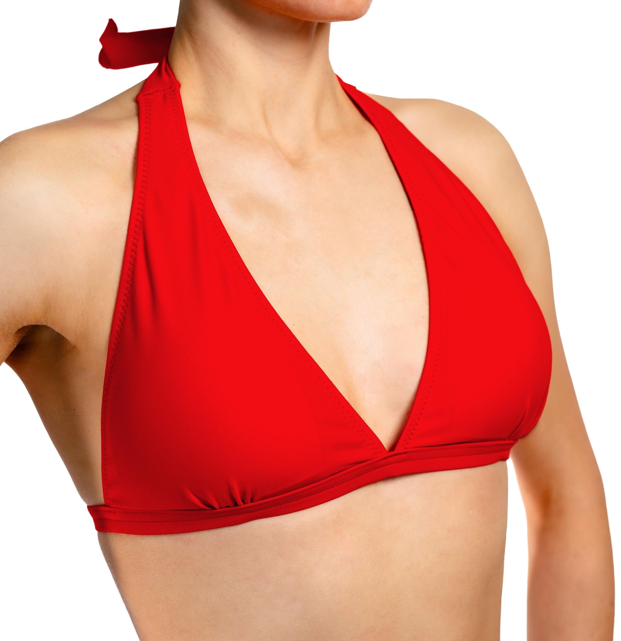 AQUARTI Triangel-Bikini-Top »Bikini Oberteil Damen Bikini Top Oberteil Triangel Neckholder Push Up Padded Zum Binden«