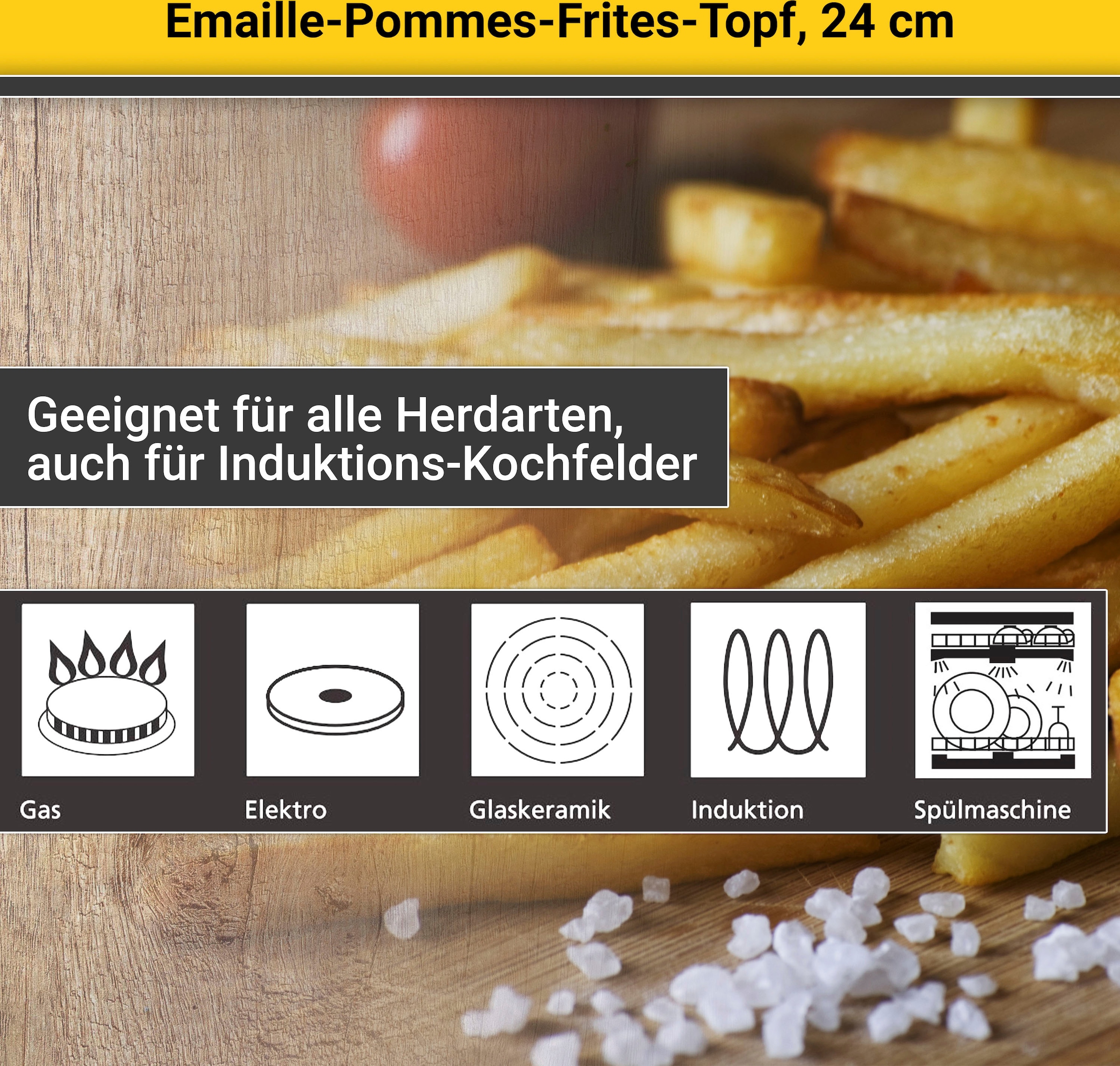 Krüger Frittiertopf, Emaille, (1 tlg.), Induktion günstig kaufen | BAUR