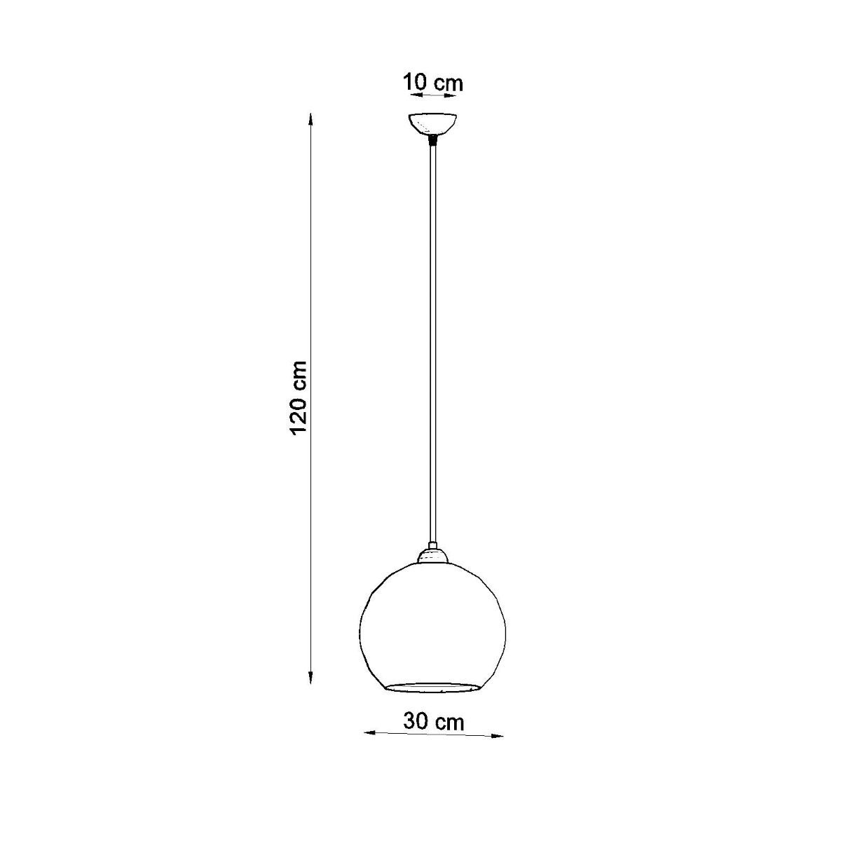 SOLLUX lighting Hängeleuchte »BALL«, 1 flammig, Leuchtmittel E27 | ohne Leuchtmittel, Verteiltes Licht
