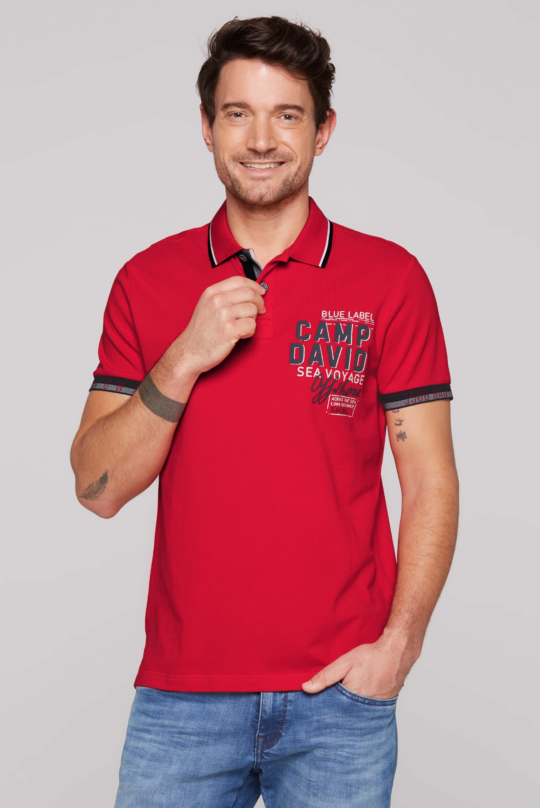 CAMP DAVID Poloshirt, mit Seitenschlitze günstig online kaufen