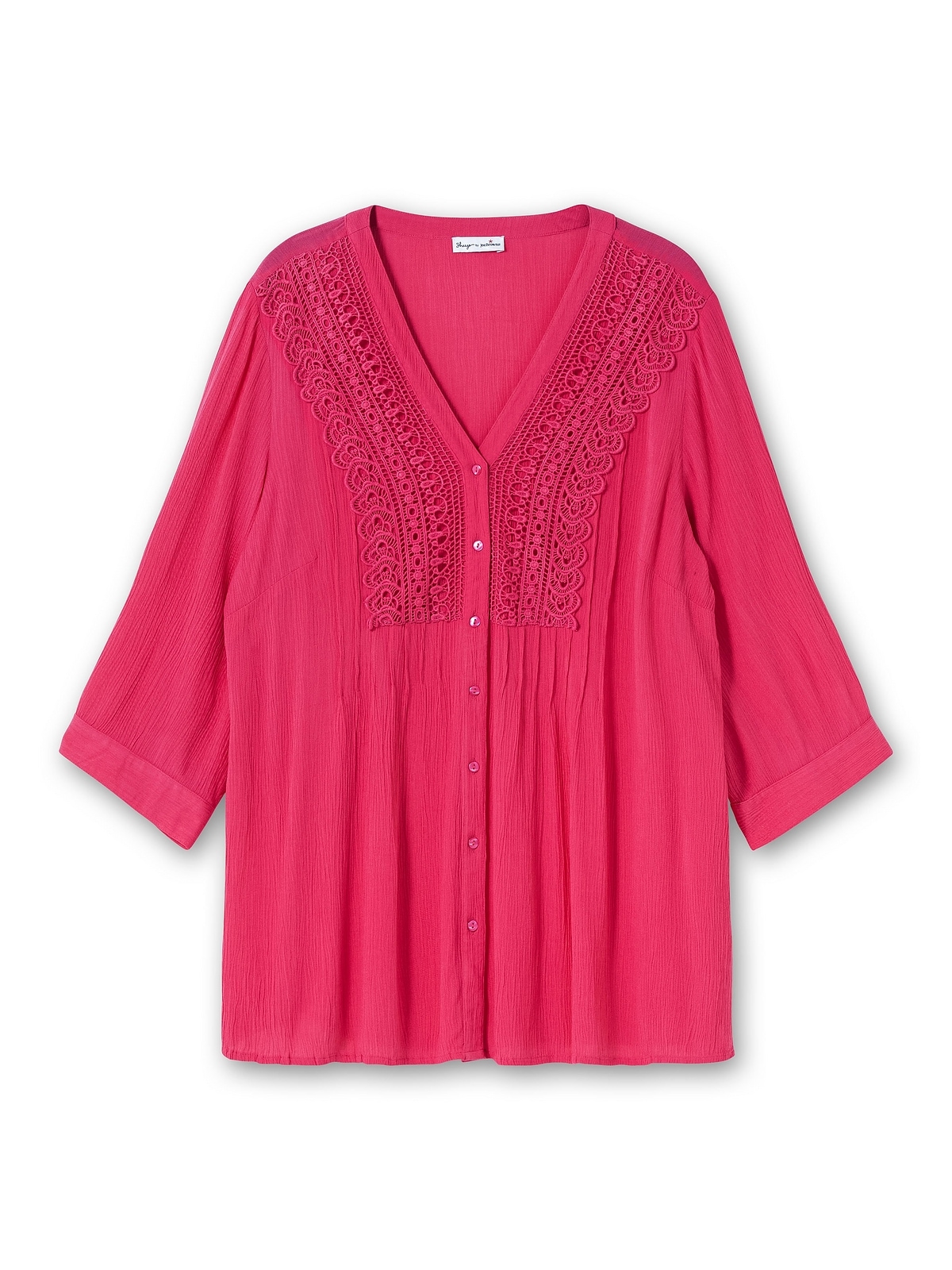 sheego by Joe Browns Longbluse »Große Größen«, mit Häkelspitze und Biesen