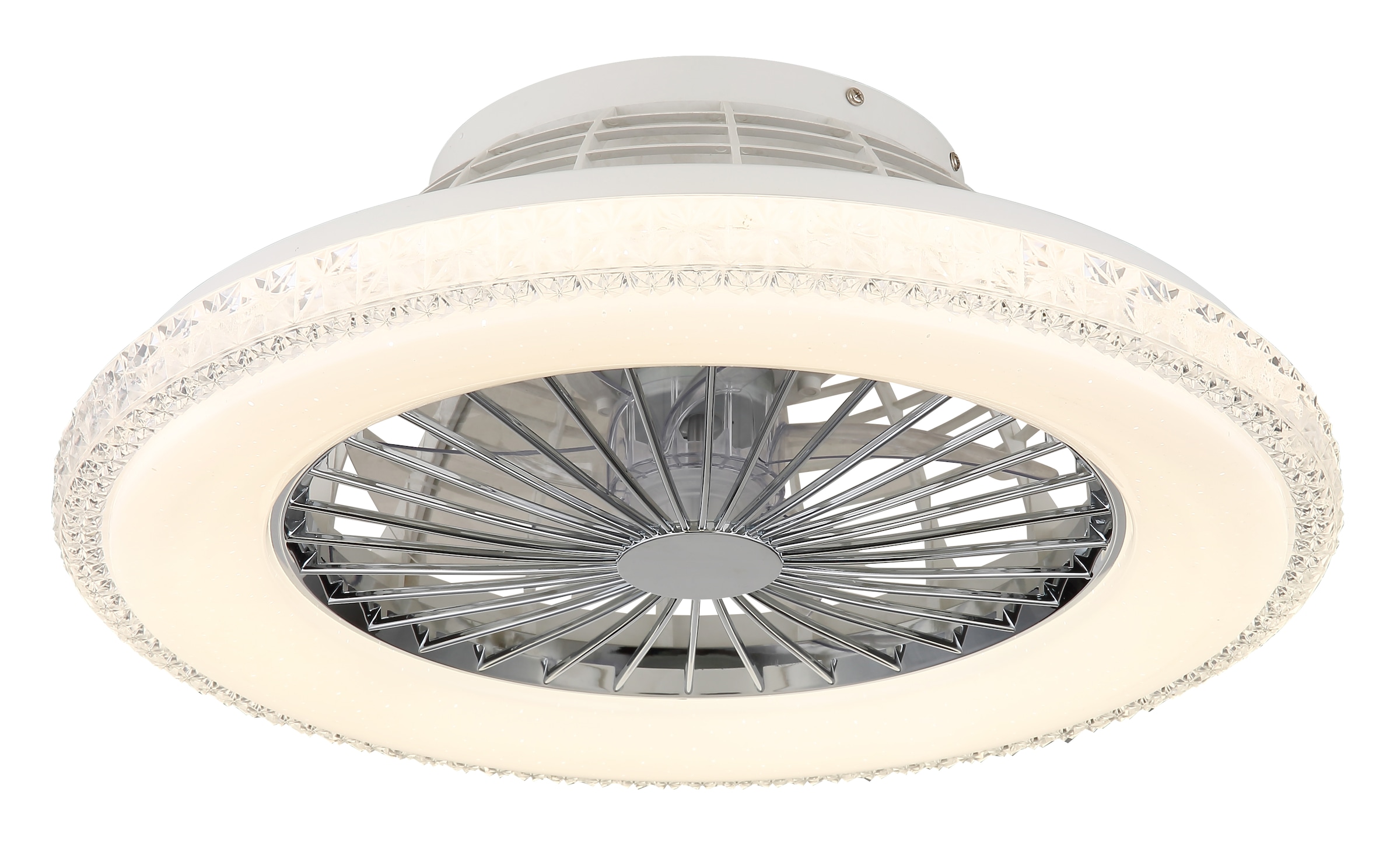 GLOBO LIGHTING Deckenleuchte »CORUSSO«, Leuchtmittel LED-Modul | LED fest integriert, Ventilator /Schlafzimmer / Wohnbereich /Arbeitszimmer / verchromt rund