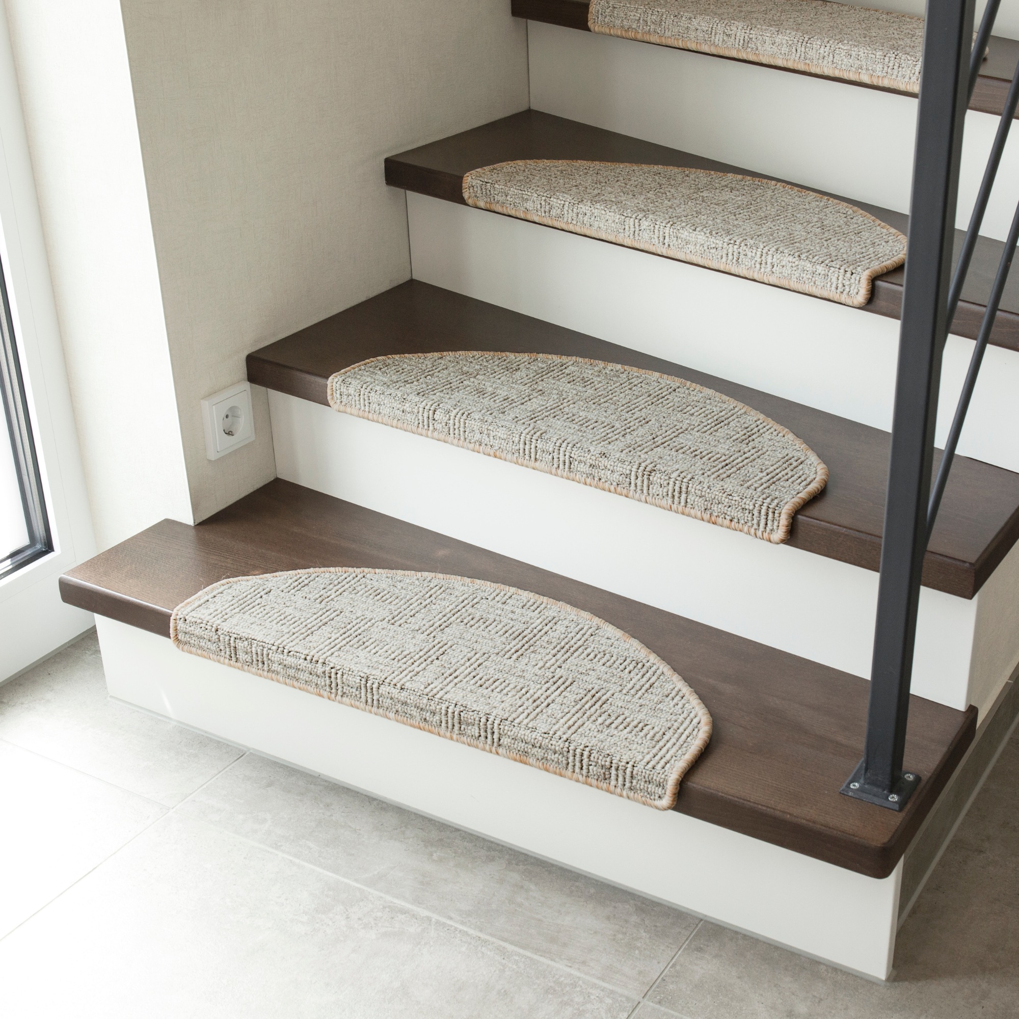 Andiamo Stufenmatte "Leo, Made in Poland" halbrund 6 mm Höhe grobe melierte günstig online kaufen