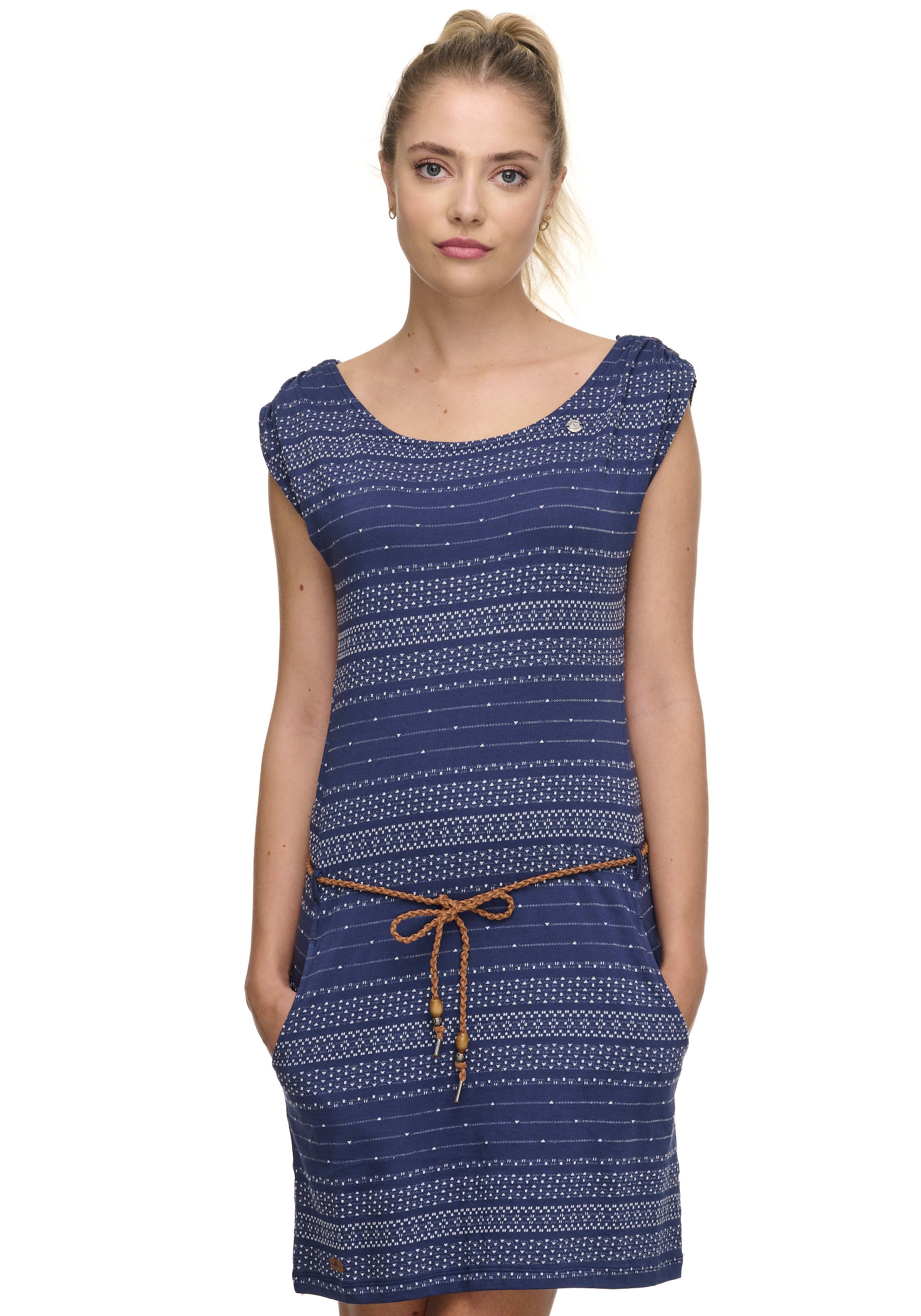 Ragwear Jerseykleid »CHEGO«, (2 tlg., mit abnehmbarem Gürtel), im Block- Streifen-Design bestellen | BAUR