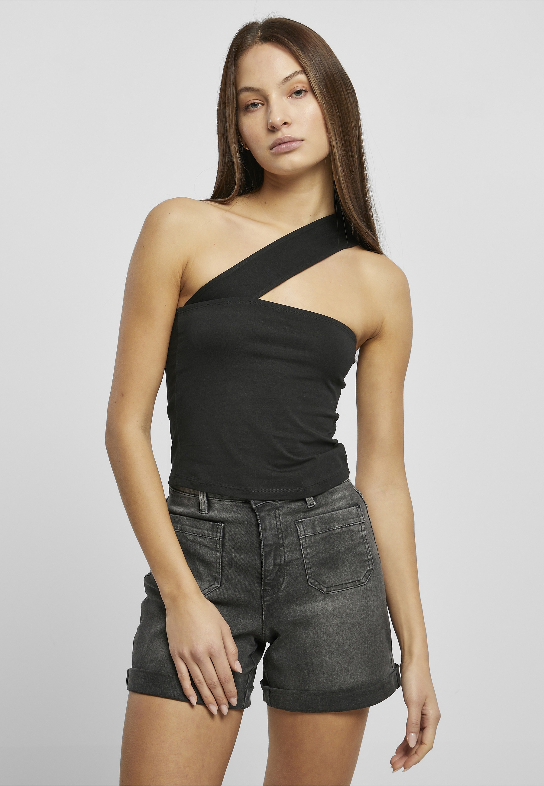 URBAN CLASSICS Tanktop »Urban Classics Damen Ladies One Strap Top« 1 Stk.