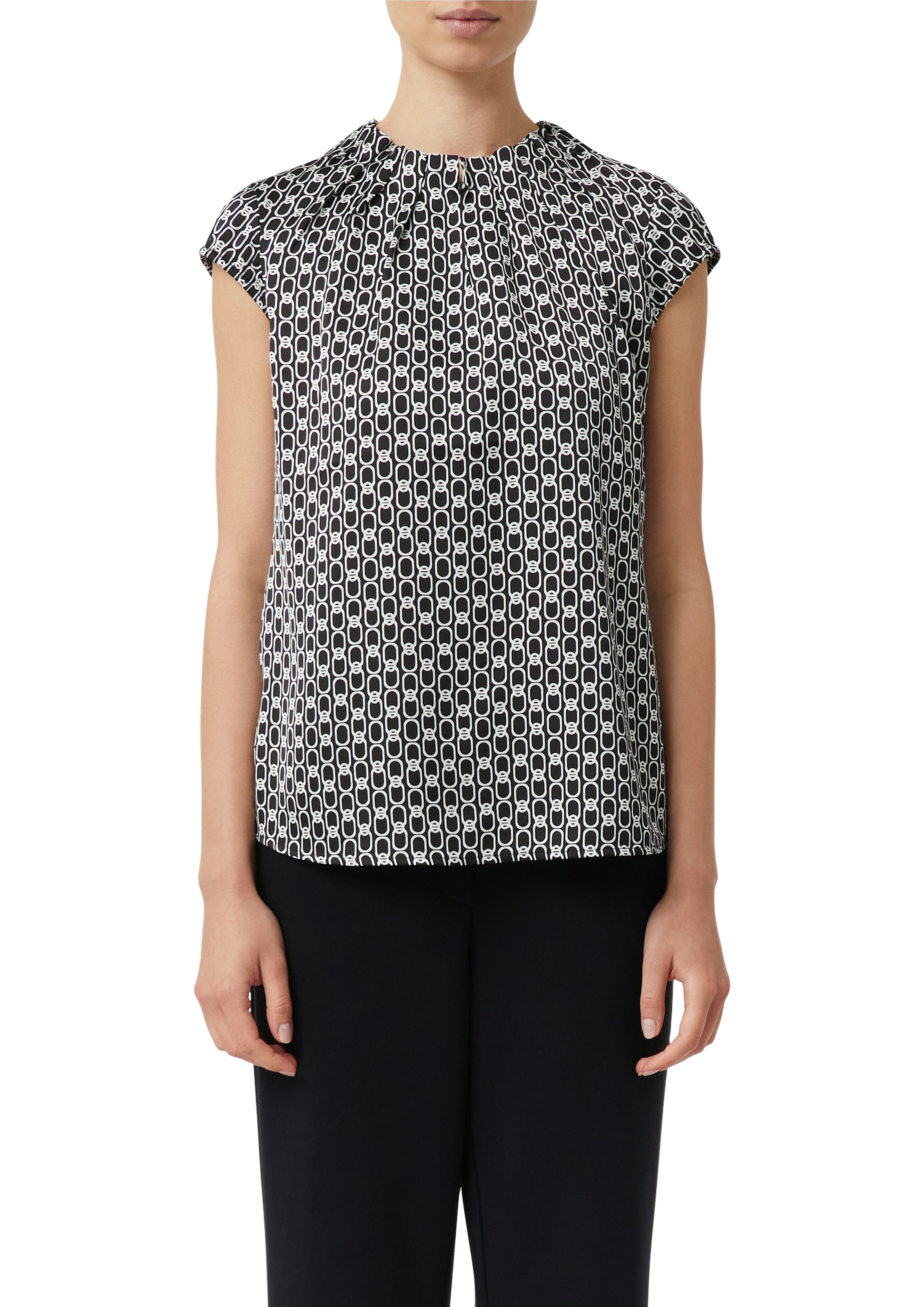 Comma Satinbluse, mit All-Over Print günstig online kaufen