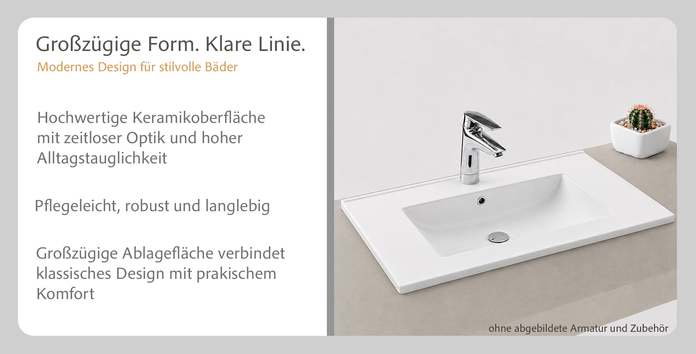 OTTO home Waschtisch »TRENTO, 2 Auszüge inklusive Becken und Montagematerial« Maße (B/H/T): ca. 60/52/45 cm, Badmöbel, Waschtisch, Stauraum, modern