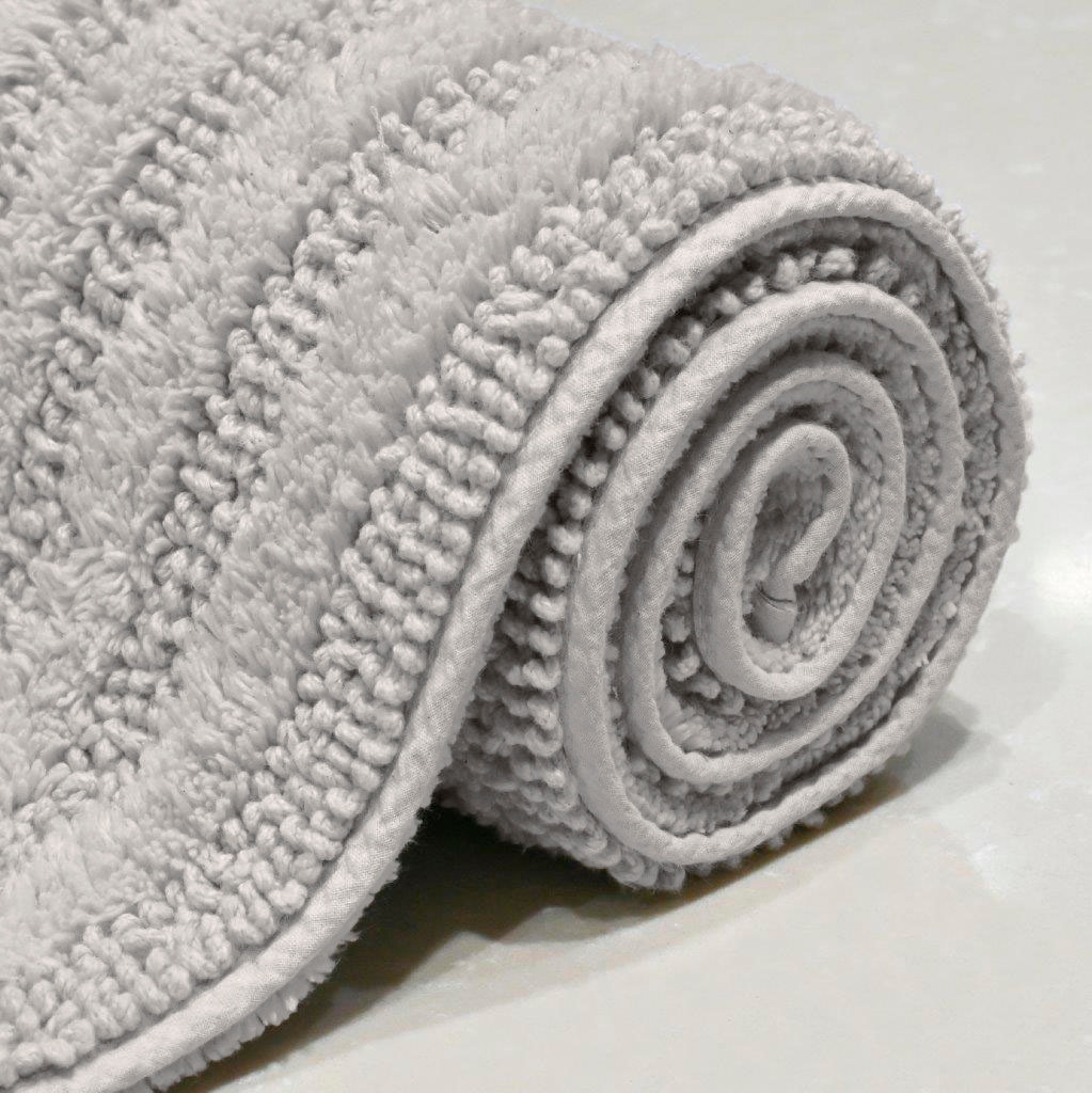 my home Badematte »Inga, Rahmen, Badvorleger, Badezimmer Teppich«, beidseitig nutzbar-fußbodenheizungsgeeignet-strapazierfähig, 100% Baumwolle, Hoch-Tief-Effekt, weich, trocknergeeignet
