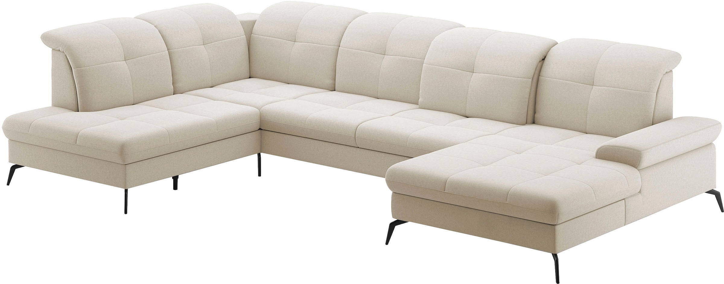 sit&more Wohnlandschaft »Amica, U-Form, inkl. Sitztiefenverstellung und Armteilverstellung« wahlweise mit Kopfteilverstellung, Bettfunktion und Bettkasten