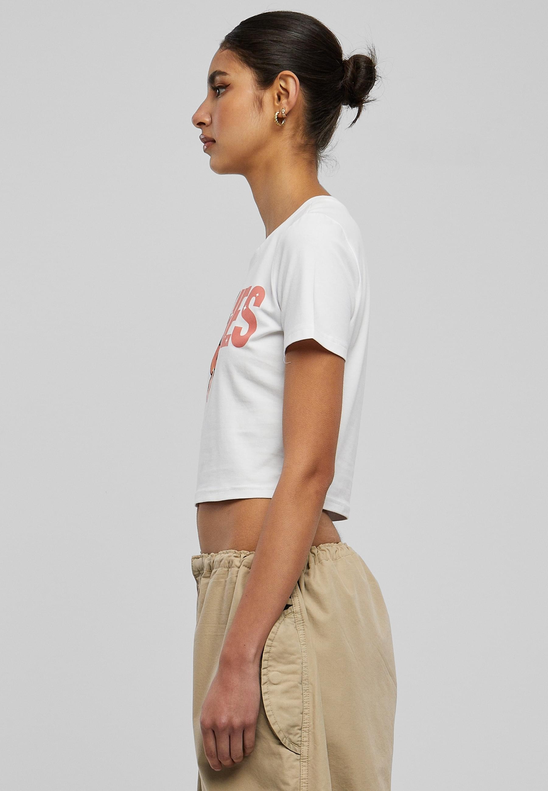Miss Tee Kurzarmshirt »Miss Tee Damen Peaches Cropped Tee«, (1 tlg.)