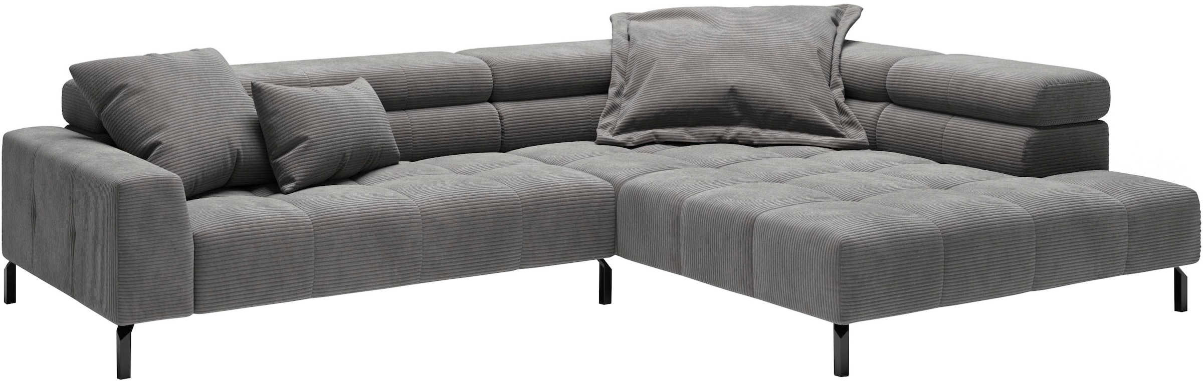 Places of Style Ecksofa »Cleveland, L-Form, incl. Kopfteilverstellung, Breite 311 cm«, wahlweise elektrischer Sitzvorzug