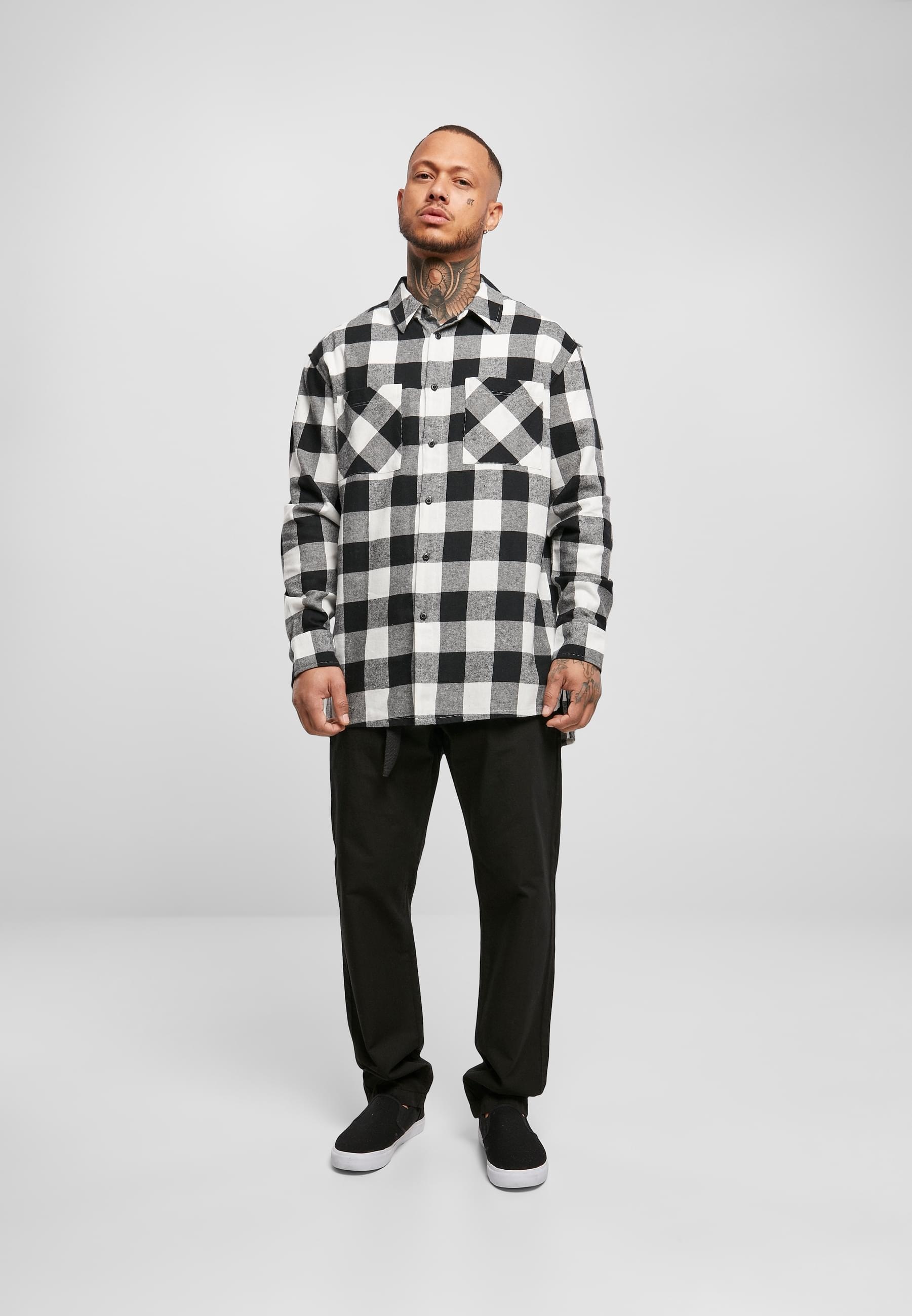 URBAN CLASSICS Langarmhemd »Urban Classics Herren Long Oversized Checked Shirt«, (1 tlg.)