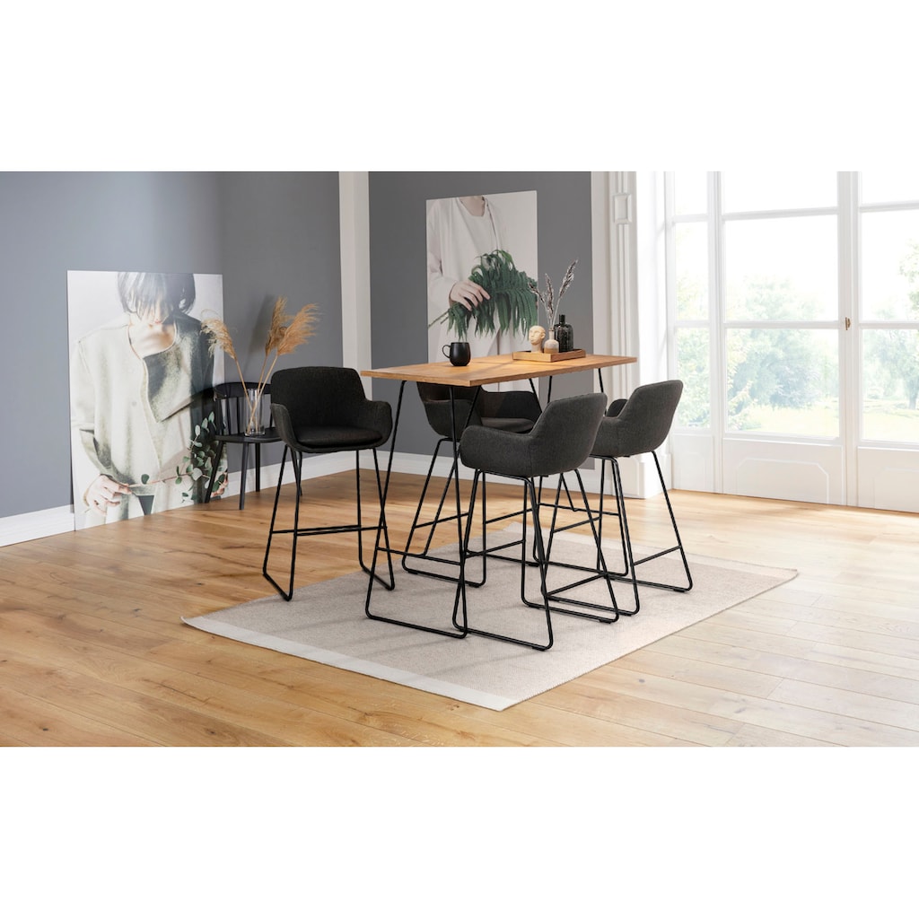 ACTONA GROUP Barhocker »Lene«, (Set, 2 St.), aus einem Webstoff Bezug, mit einem Metallgestell, Sitzhöhe 76 cm