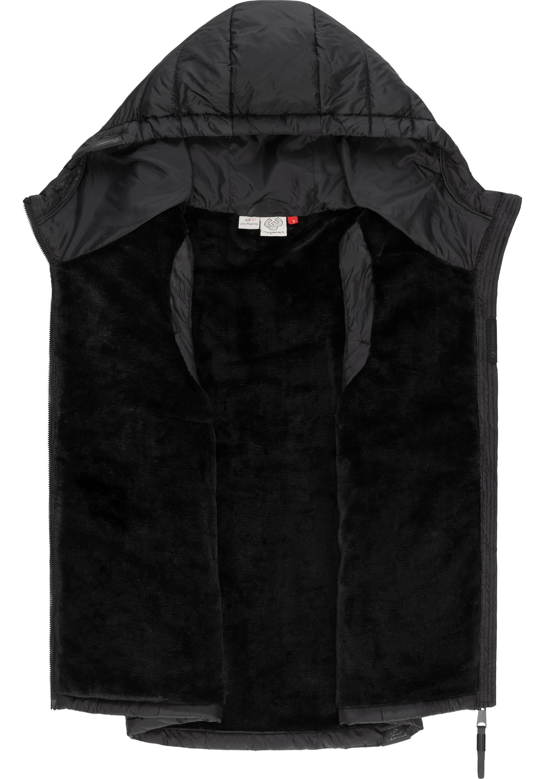 Ragwear Steppweste »Lucinda Vest«, Weich gefütterte Damen-Weste mit Kapuze