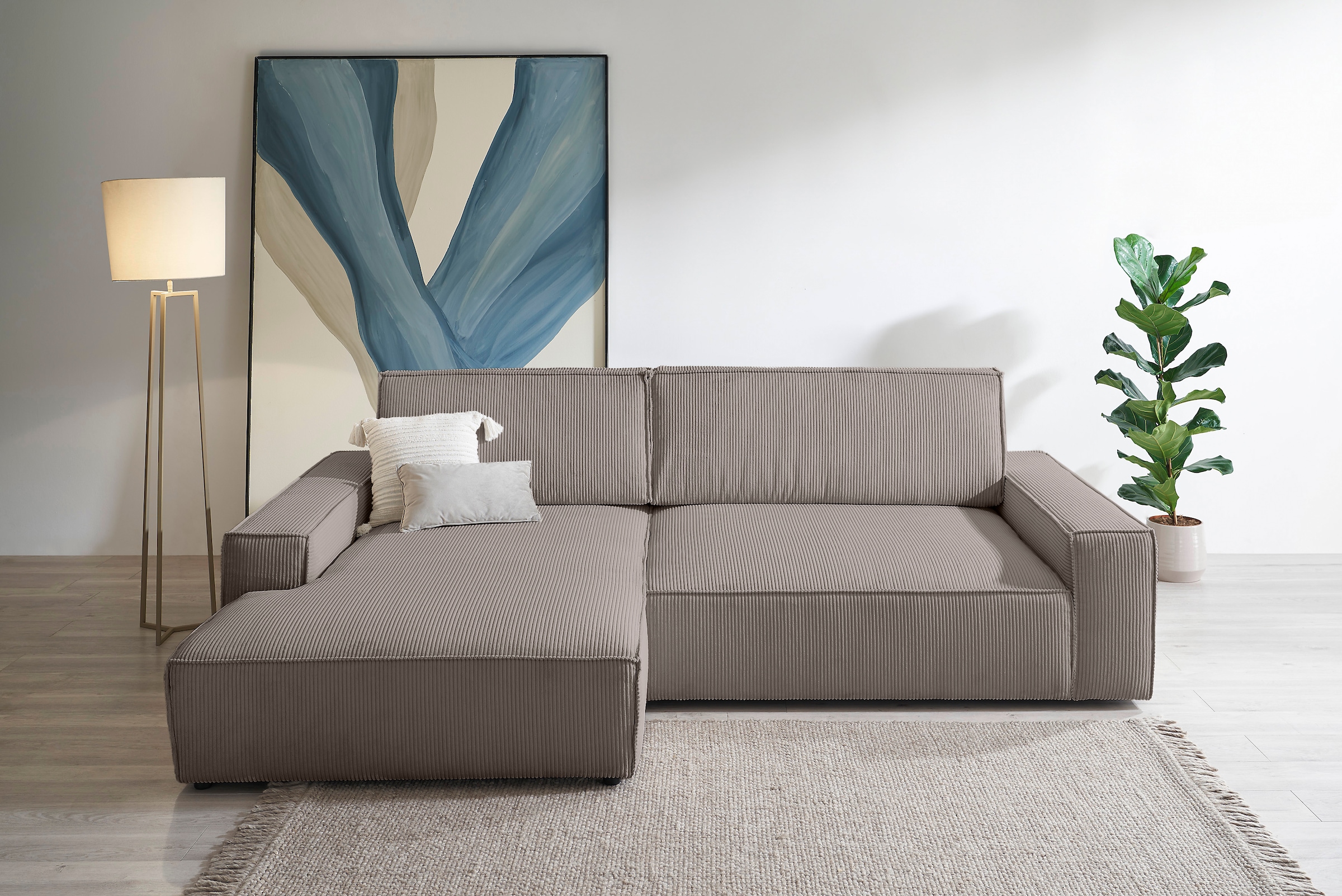 Home affaire Ecksofa "NEU: SHERWOOD XXL 284, Big-Sofa L-Form, tiefe Sitzflä günstig online kaufen