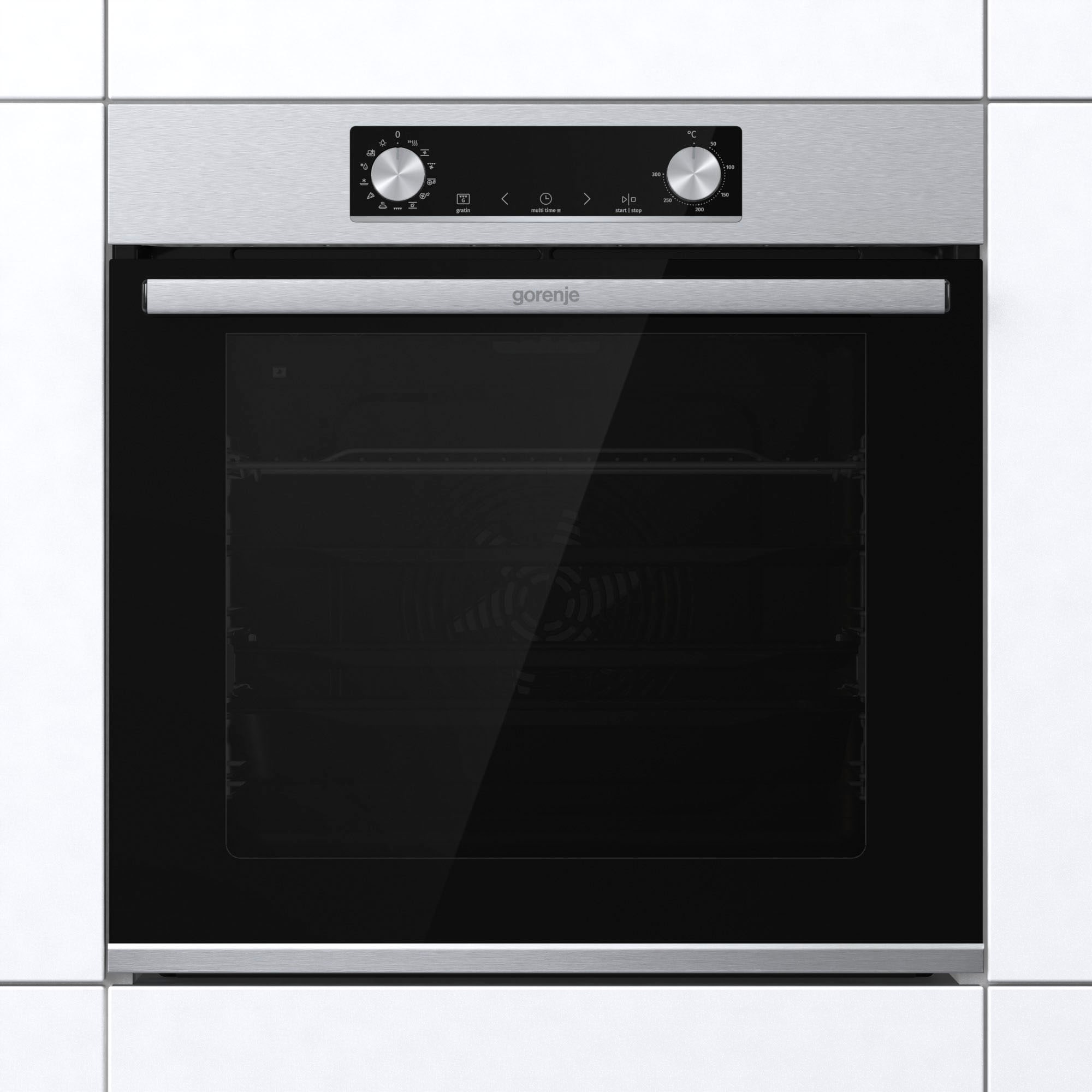 GORENJE Pyrolyse Backofen "BPS6737E14X", mit 1-fach-Teleskopauszug, Pyrolyse-Selbstreinigung, AirFry-Funktion