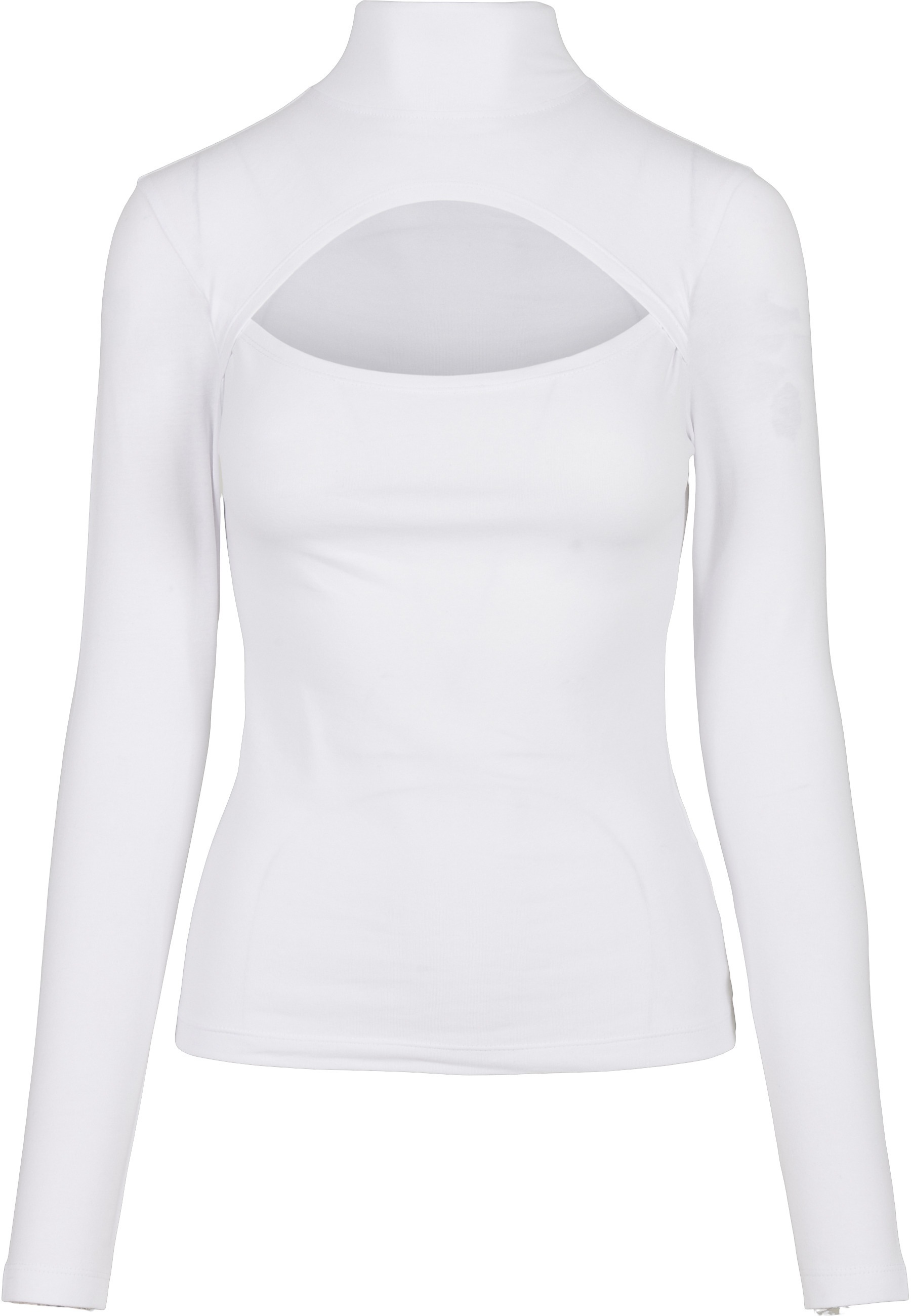 URBAN CLASSICS Langarmshirt "Urban Classics Damen Ladies Cut-Out Turtleneck Longsleeve" 1 Stk.