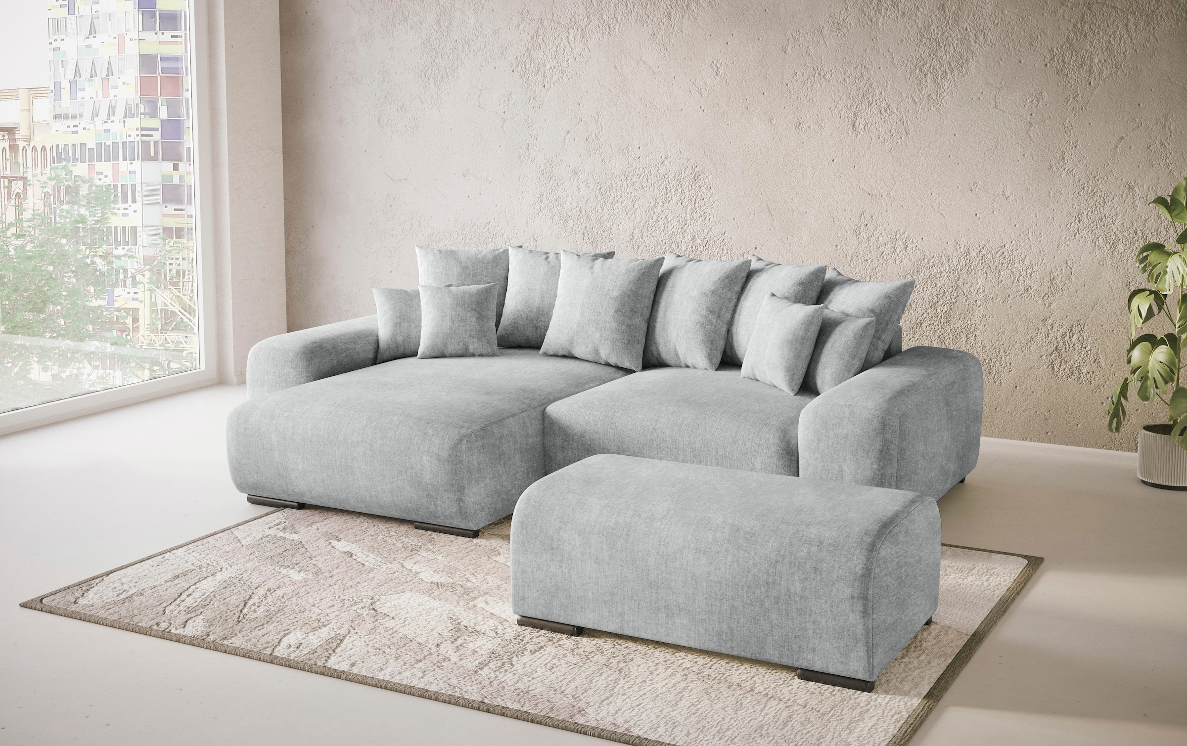 Mr. Couch Polsterecke »Sundance, L-Form«, Dauerschläfer mit Bett, Bettkasten, bis 140 kg belastbar