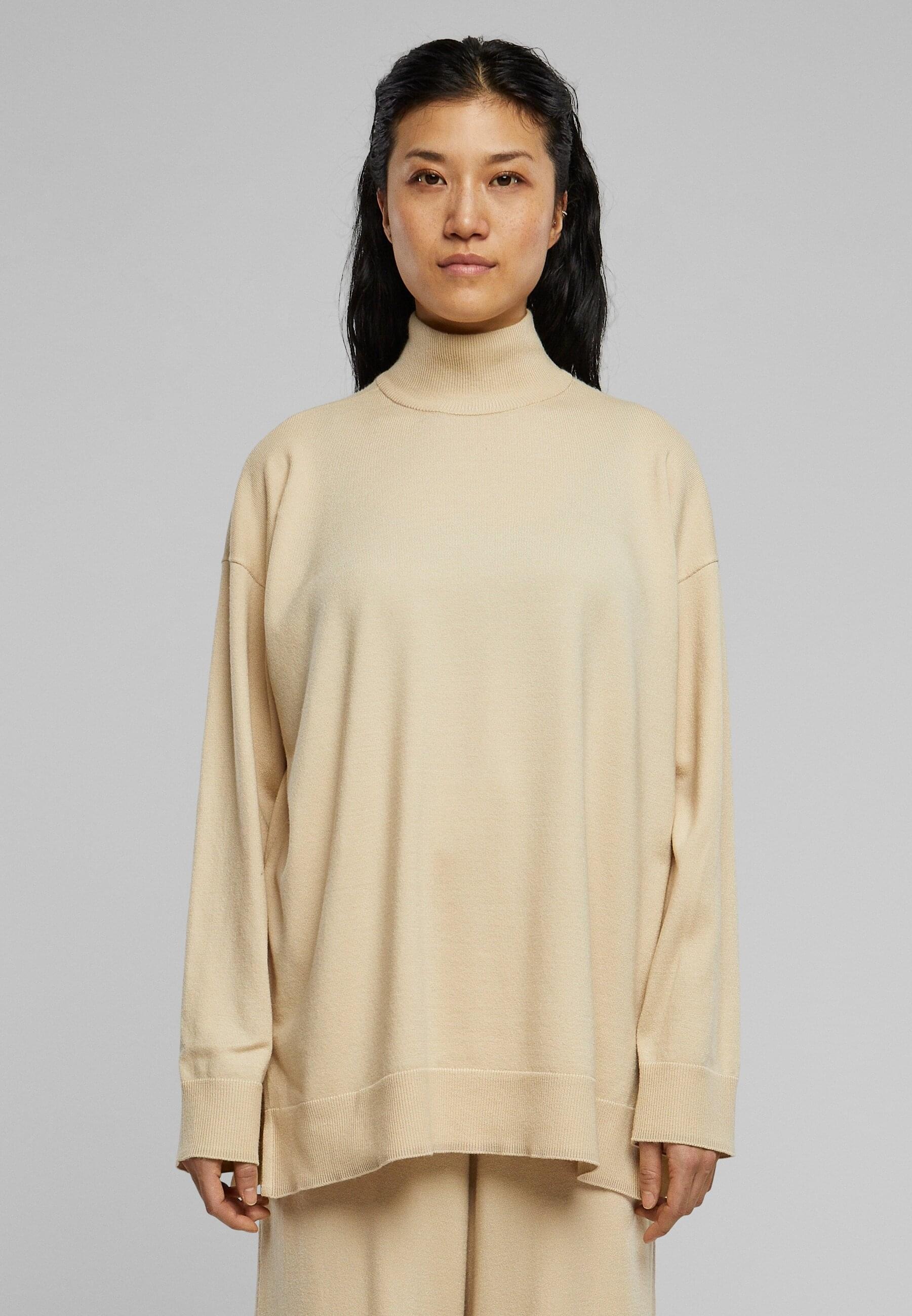 URBAN CLASSICS Rundhalspullover »Urban Classics Damen Ladies Knitted Eco Viscose Sweater«, (1 tlg.)