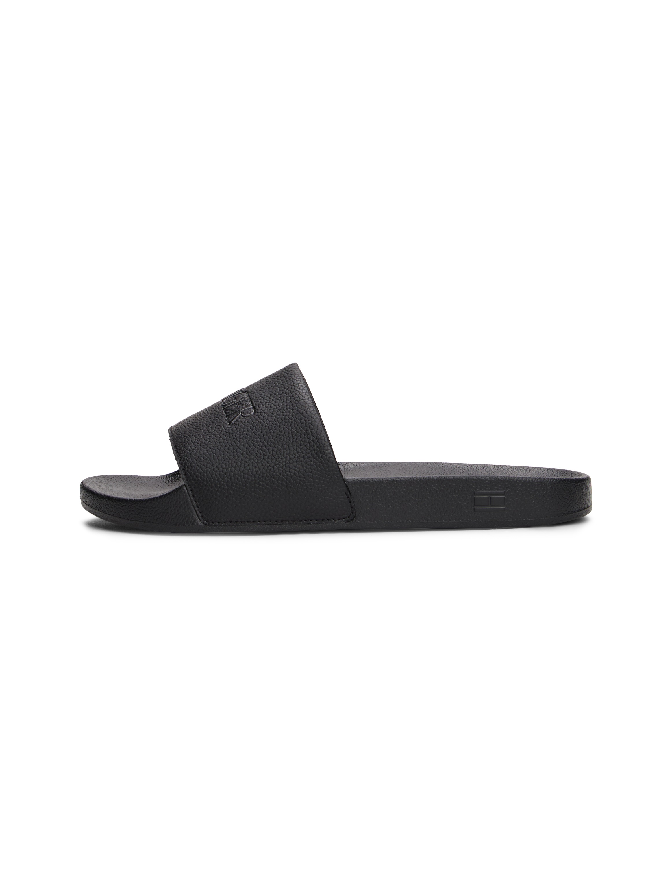 Tommy Hilfiger Pantolette »HILFIGER PRINT TUMBLE POOL SLIDE«, Hausschuh, Sommerschuh, Strandschuh mit Logoschriftzug