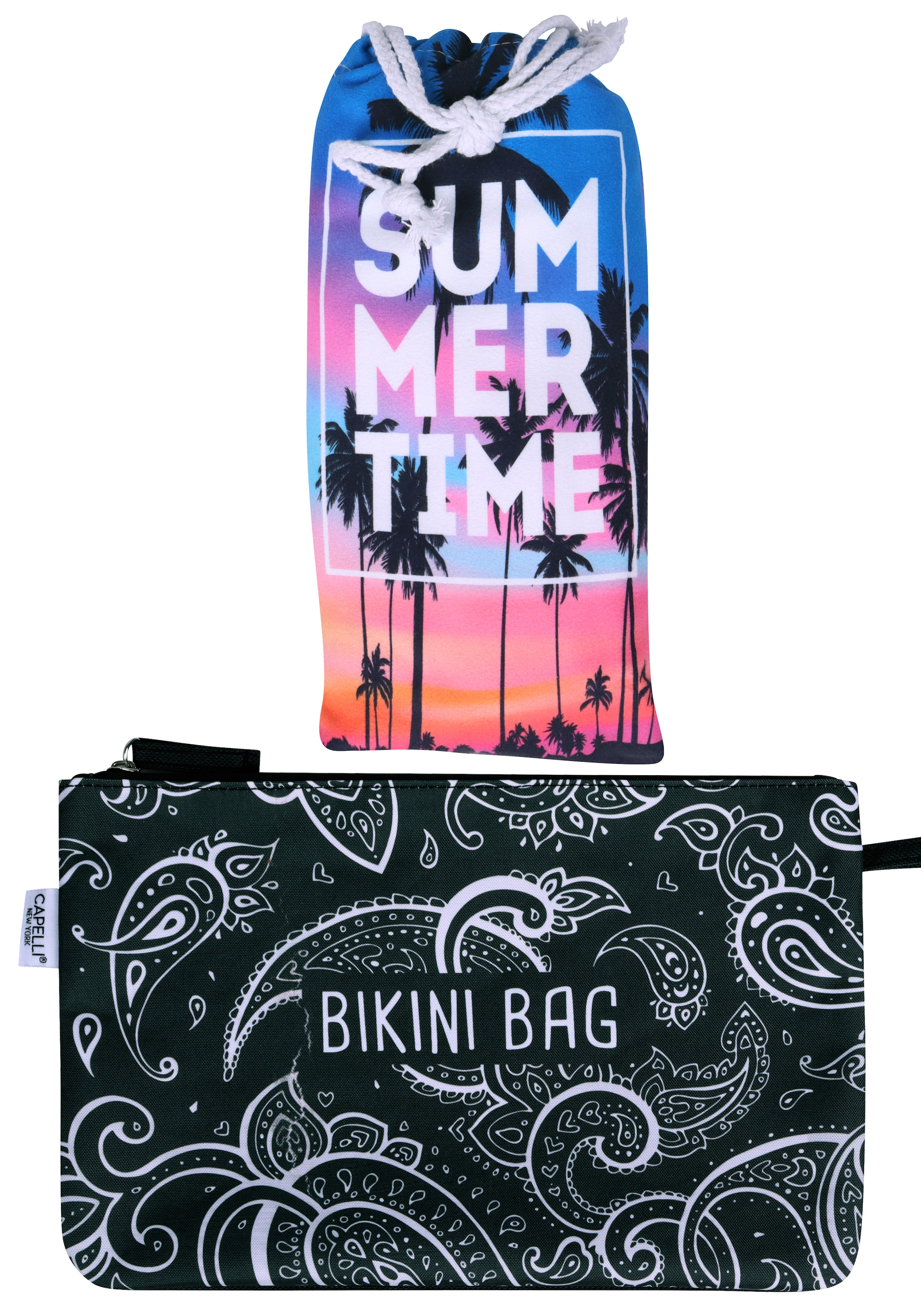 Capelli New York Strandtuch schnell trocknend, inklusive Bikini-Bag
