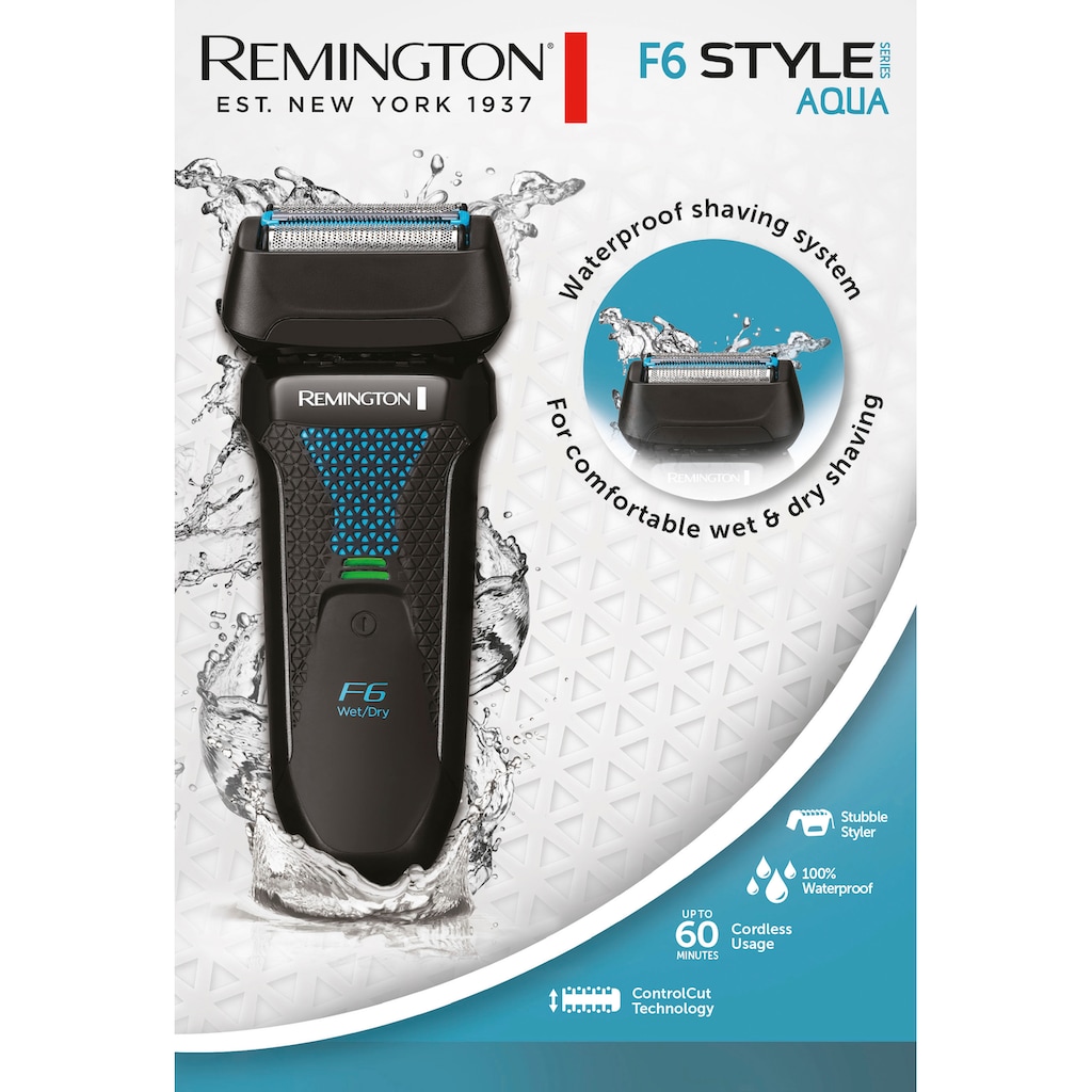 Remington Elektrorasierer »F6000 Style Wasserdichtes Rasiersystem«, 1 St. Aufsätze, Langhaartrimmer, Nass & Trockenrasur, 100 % wasserdicht, mit 3-Tage-Bart Styler