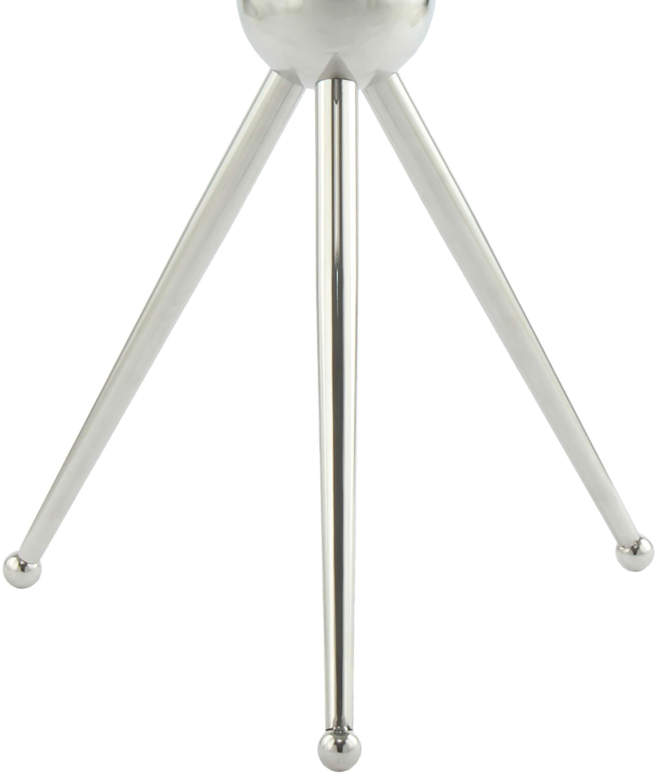 Kayoom Beistelltisch »Ontario 325, Runde Glasplatte aus Sicherheitsglas, 100% Edelstahl«, (1 St.), Minimalistisch, Gestell in Tripod-Design, mit Tragering