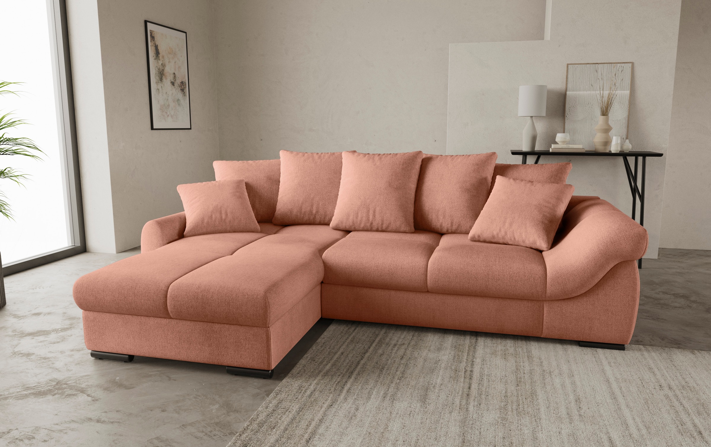 Mr. Couch Ecksofa "Livorno", inkl. Hochschläfer-Bettauszug, XL-Bettkasten w günstig online kaufen