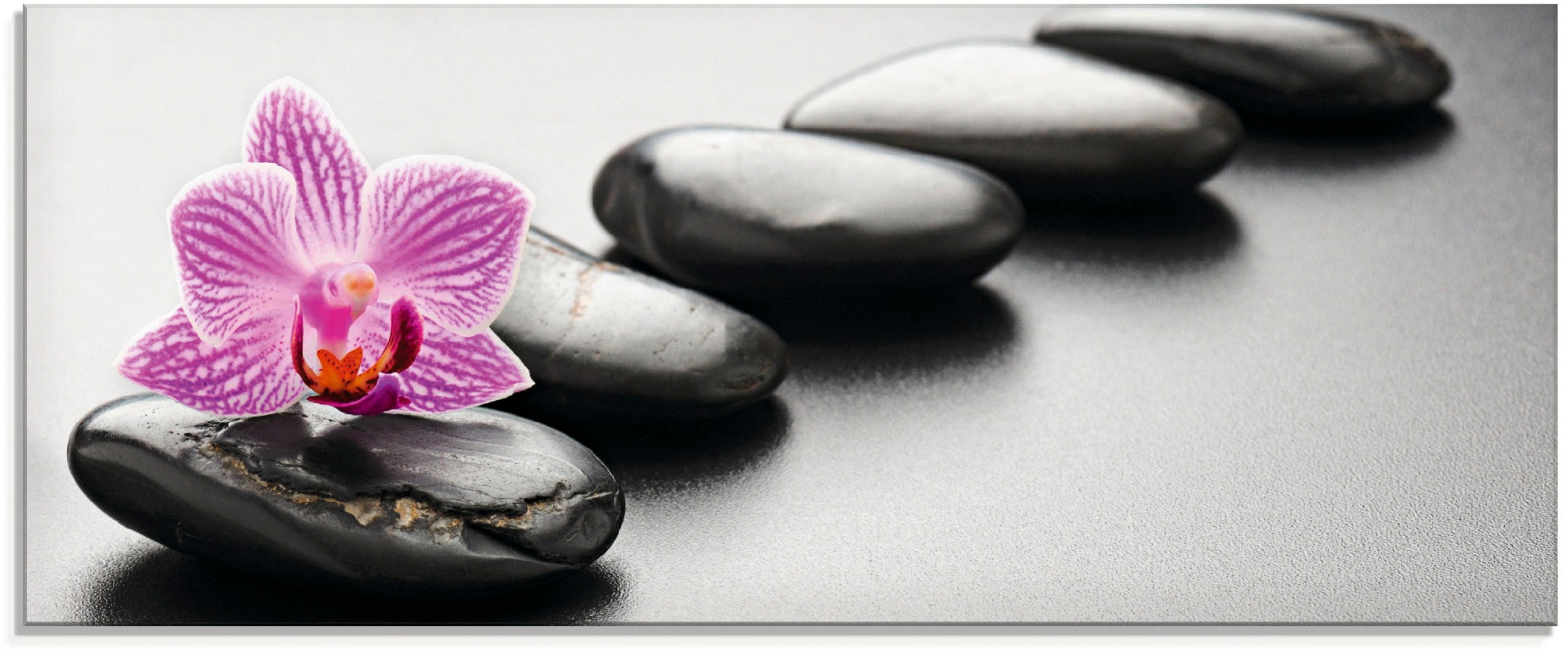 Artland Glasbild "Spa-Konzept mit Zen Steinen und Orchidee" Zen 1 Stk. tlg. günstig online kaufen