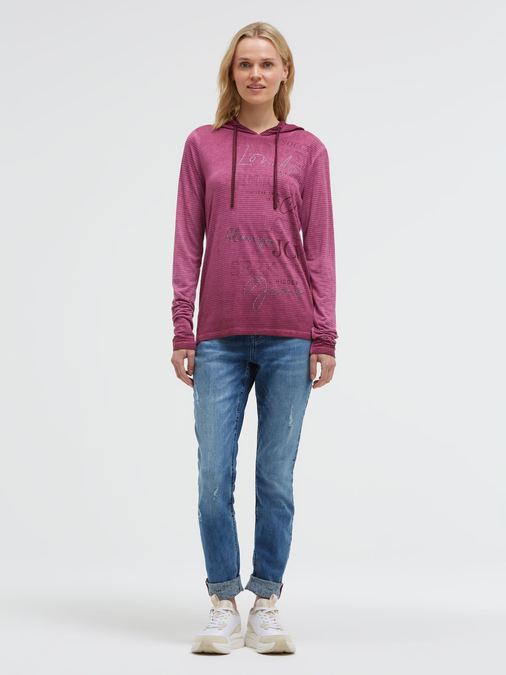 SOCCX Langarmshirt mit Glitzersteinchen