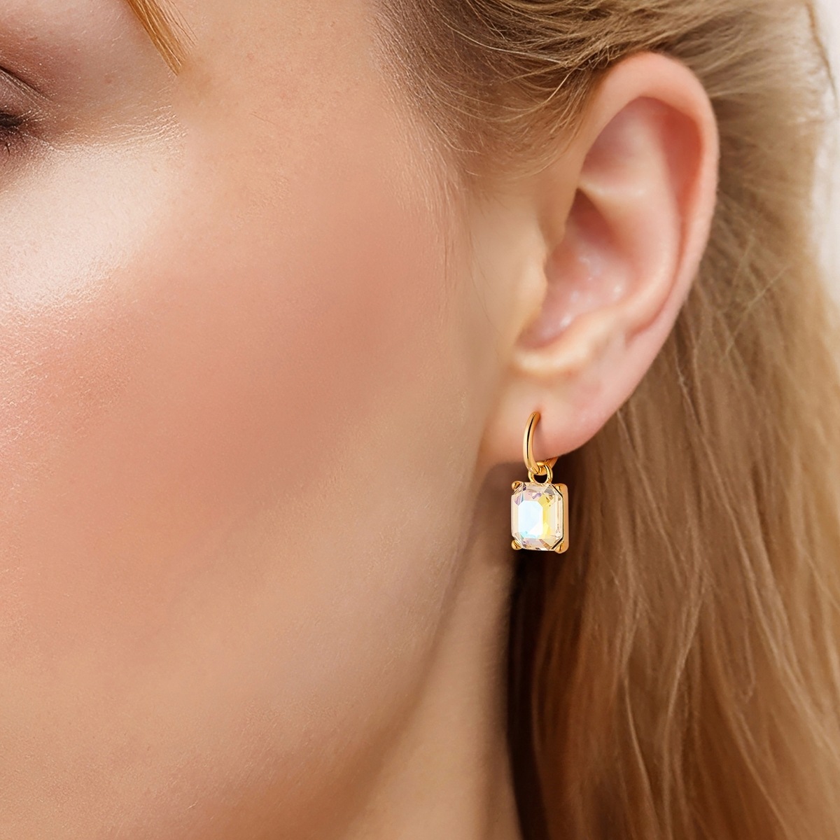 Yokoamii Paar Creolen »Set: Y526« mit Glas