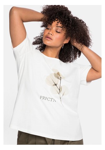 Sheego Rundhalsshirt »T-Shirt«, mit floralem Frontdruck, in A-Linie kaufen