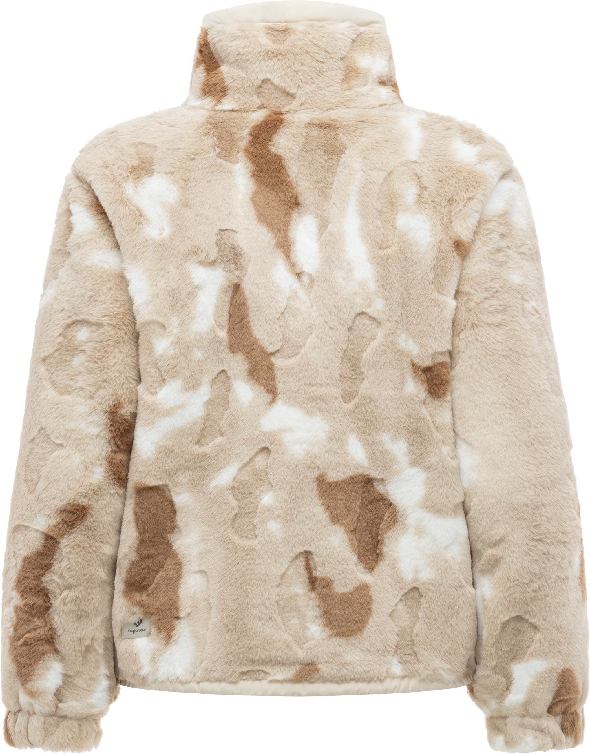 Ragwear Fellimitatjacke »Nordicka Y« ohne Kapuze Ultraleichte Plüschjacke mit Stehkragen, winddicht