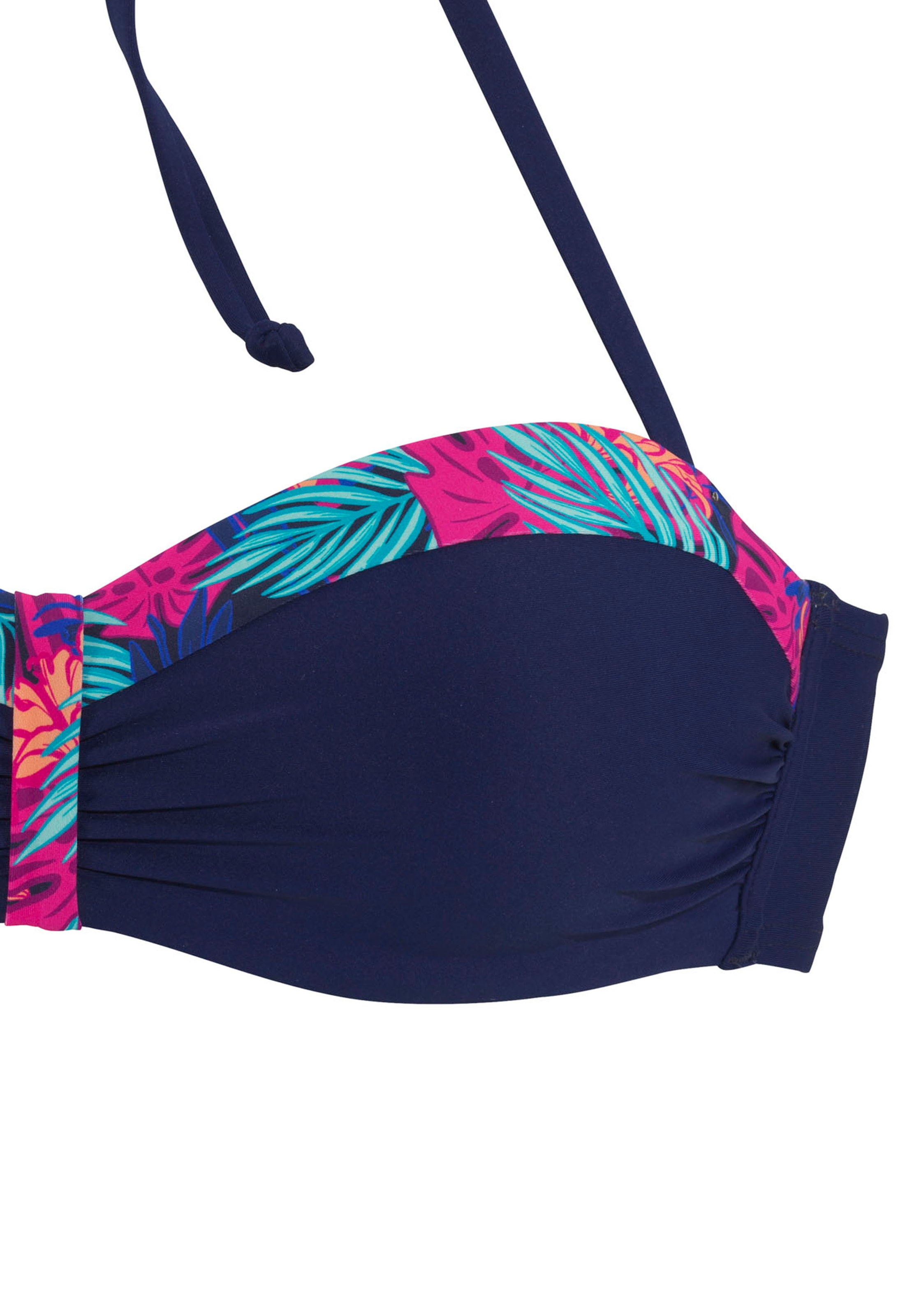 LASCANA Bügel-Bandeau-Bikini-Top »Exotic«, mit bedruckter Blende an den Cups
