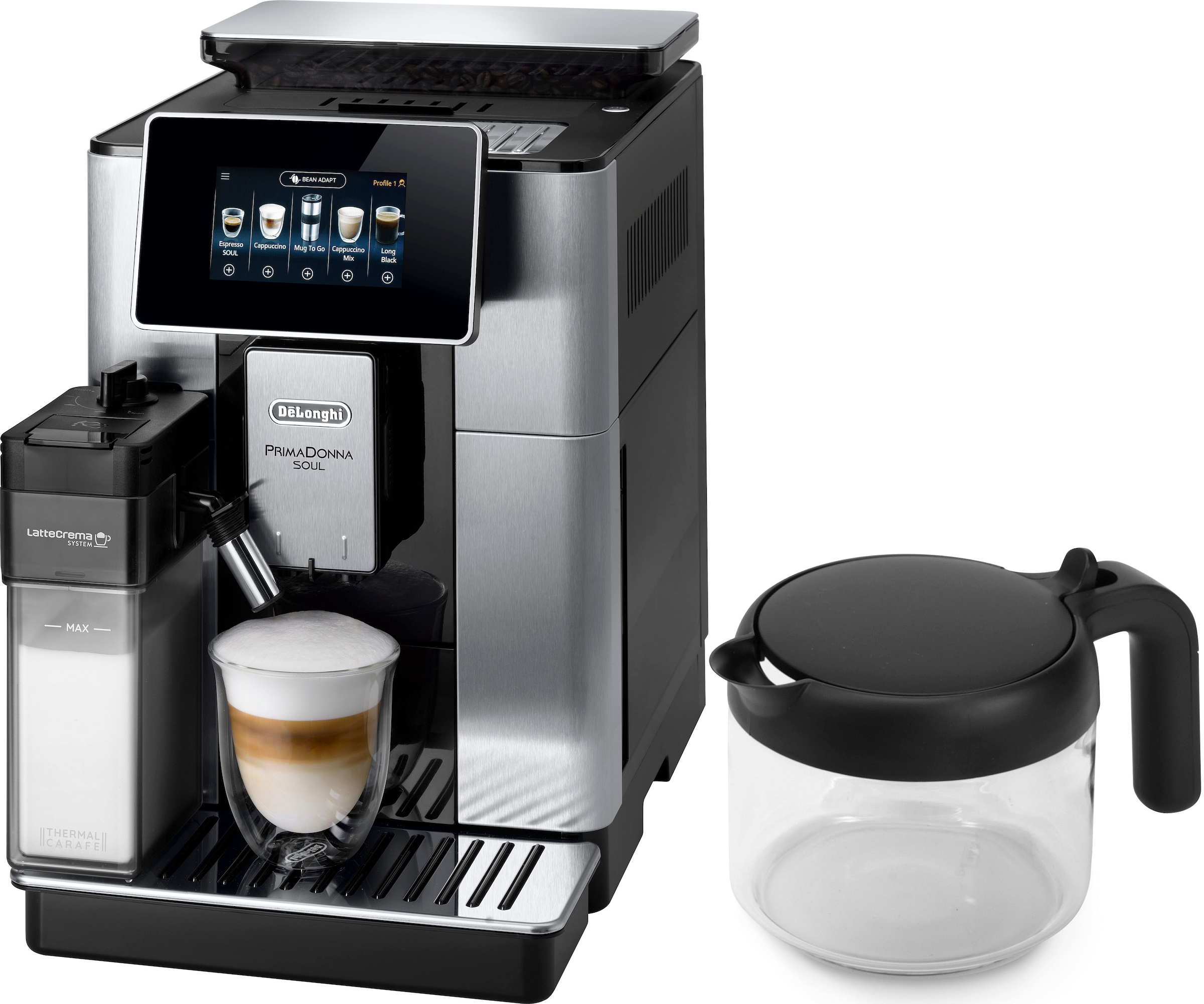 DeLonghi Kaffeevollautomat "PrimaDonna Soul ECAM610.75.MB - Mit Kaffeekanne günstig online kaufen