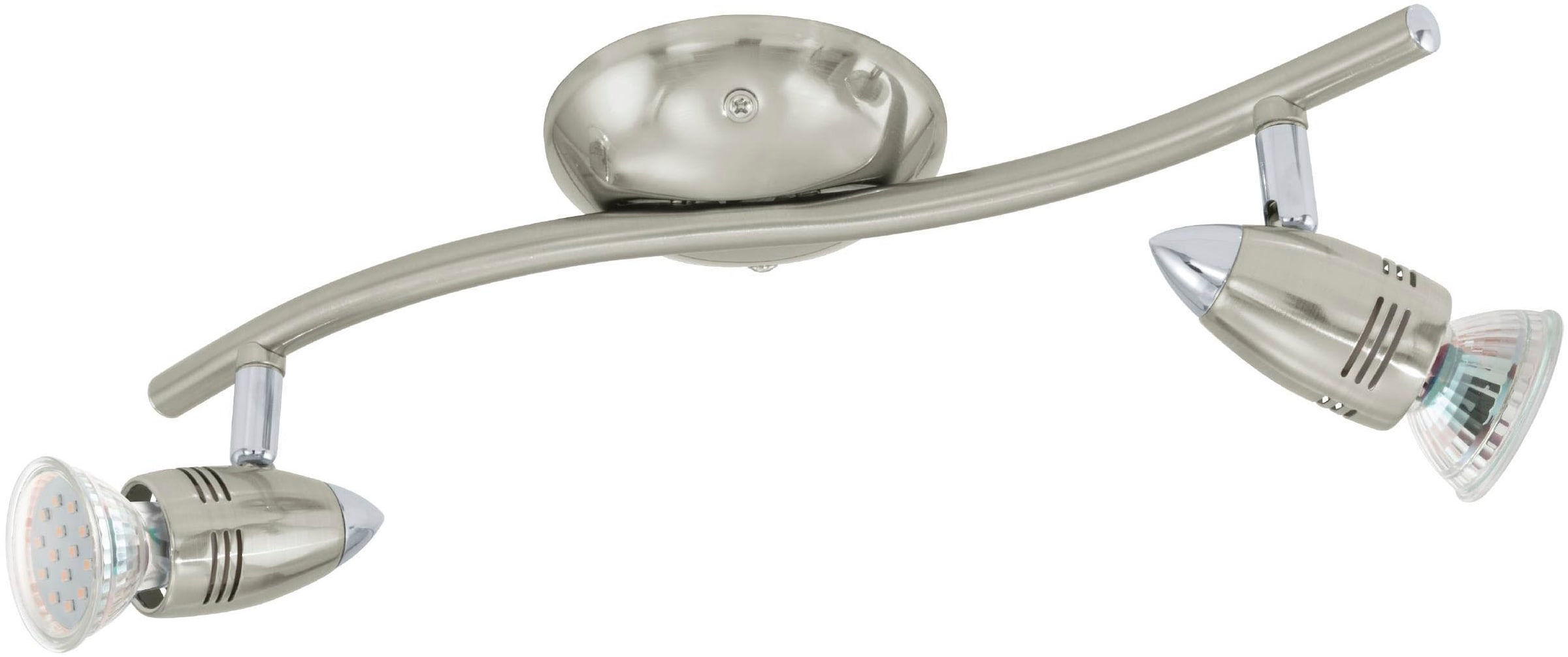 EGLO Deckenleuchte »Magnum-LED Deckenlampe, Deckenstrahler, Wohnzimmerlampe, Metall, GU10« GU10 1 Stk. Warmweiß Spot - L33 x B10,5 cm - nickel-matt, chrom - 2X2,8W inkl.