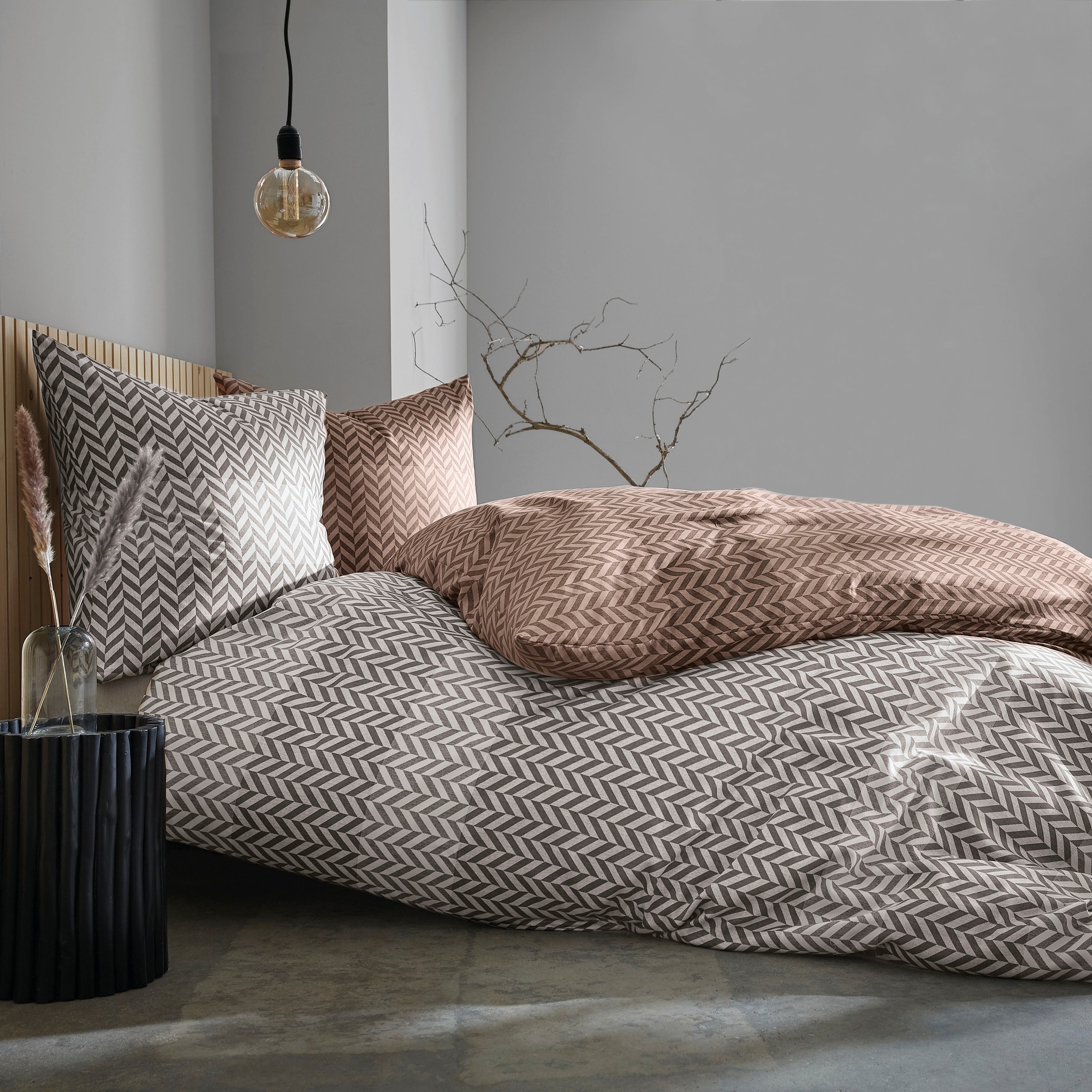Kleine Wolke Bettwäsche "Cosy" 2 Stk. tlg. mit Fischgrätmuster günstig online kaufen