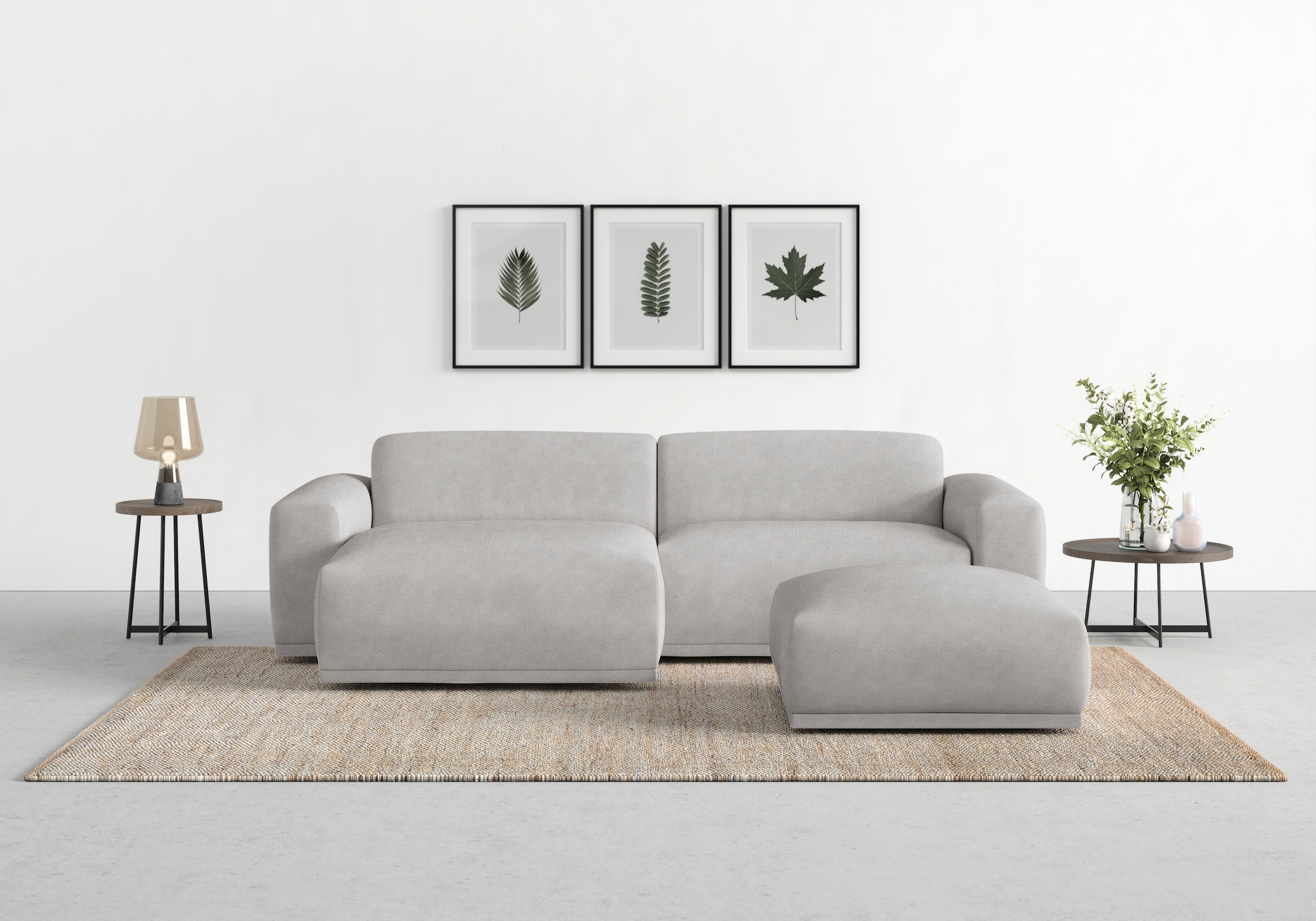 TRENDMANUFAKTUR Ecksofa »Braga, mit hochwertigem Kaltschaum, L-Form, in Cord erhältlich«, (2 St.), modernes Sofa, Couch mit hohem Sitzkomfort, 255/72/160 cm (B/H/T)