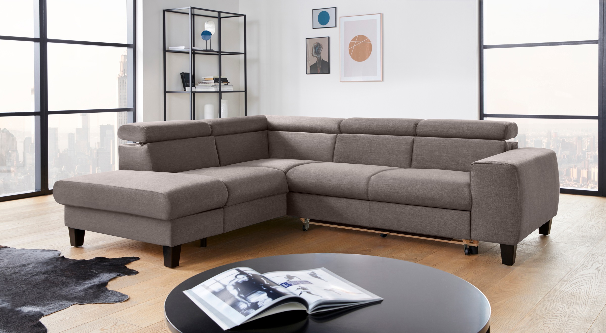 COTTA Ecksofa "Morven L-Form" wahlweise mit Bettfunktion, Bettkasten & Wire günstig online kaufen