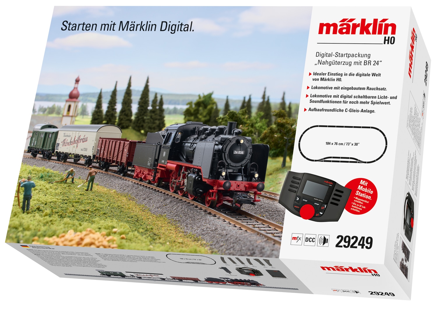 Märklin Modelleisenbahn-Set »Digital-Startpackung "Nahgüterzug mit BR 24" - 29249« Made in Germany