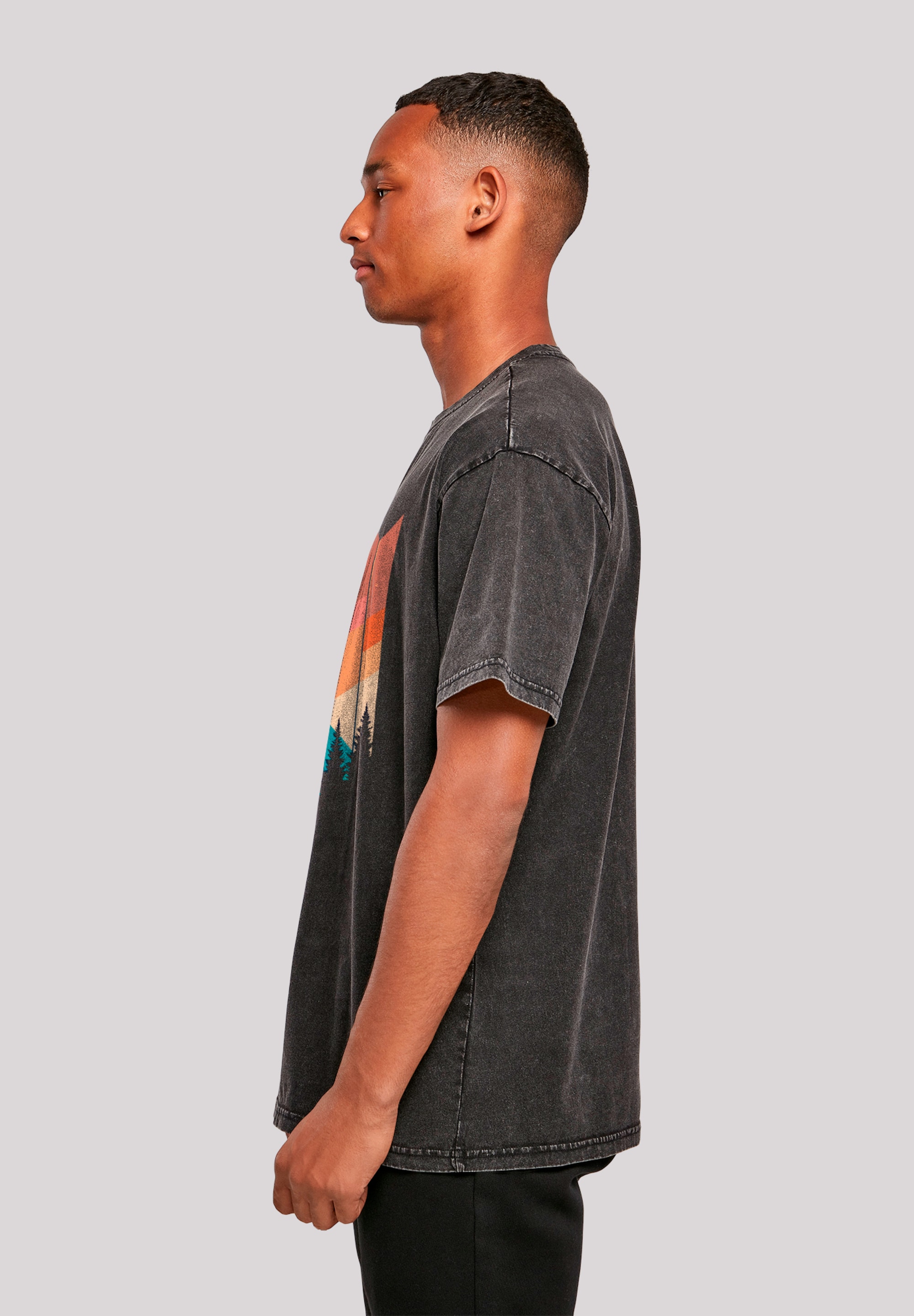 F4NT4STIC T-Shirt »Berg Sonnenuntergang Geometrisch«, Premium Qualität